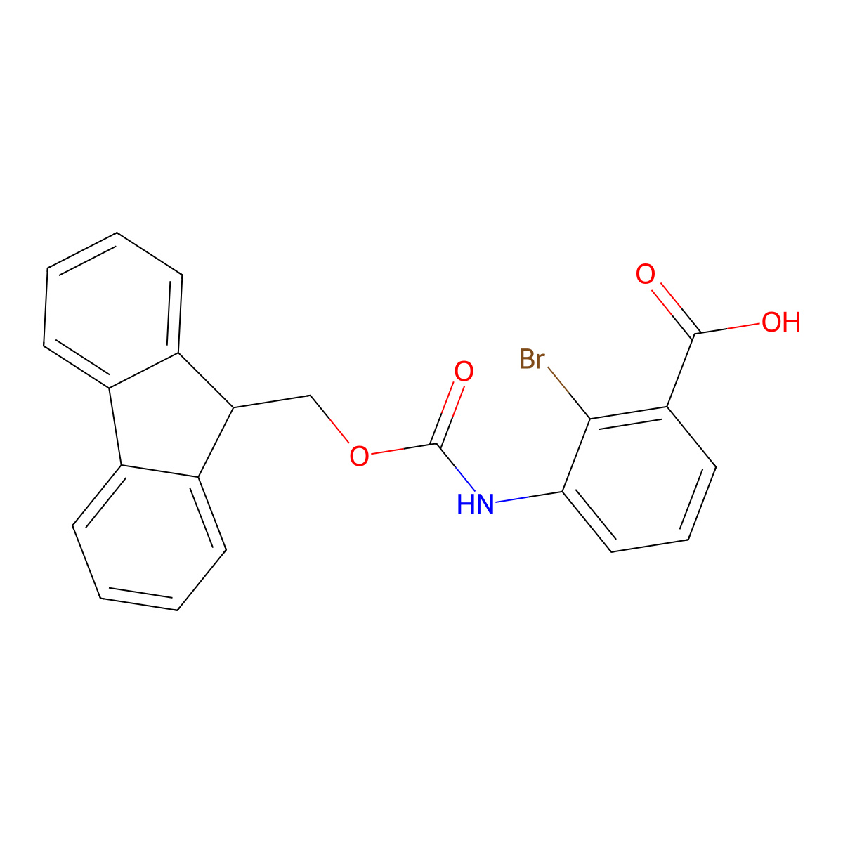 2-bromo-3-({[(9H-fluoren-9-yl)methoxy]carbonyl}amino)benzoic acid molecular structure, CAS 2243504-14-3