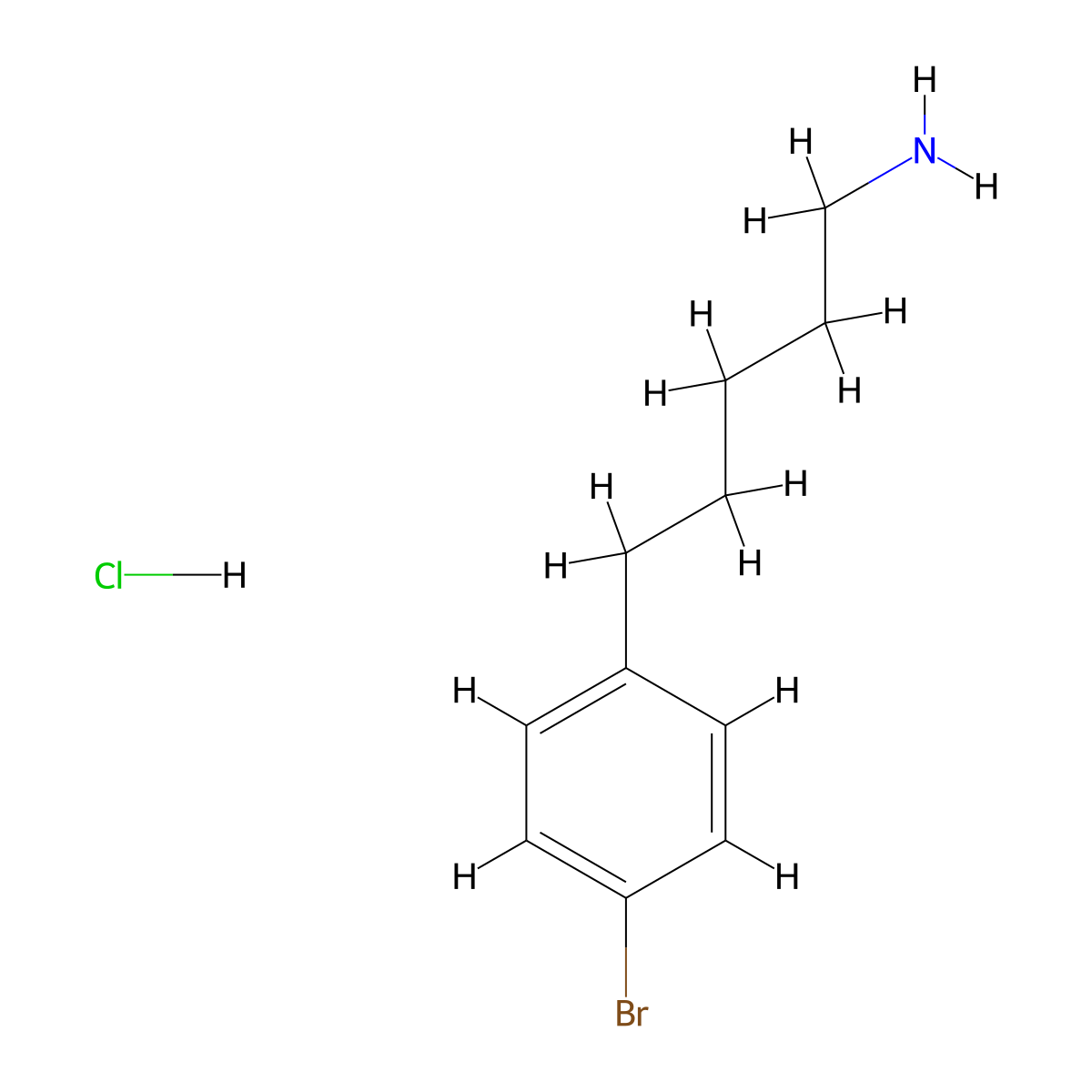 5-(4-Bromophenyl)pentan-1-amine hydrochloride molecular structure, CAS 2243504-15-4