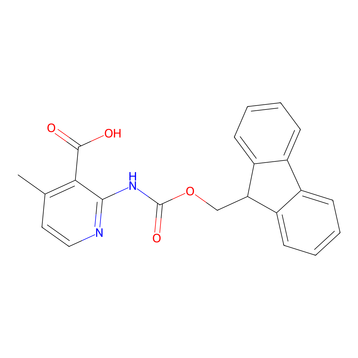 2-({[(9H-fluoren-9-yl)methoxy]carbonyl}amino)-4-methylpyridine-3-carboxylic acid molecular structure, CAS 2243504-16-5