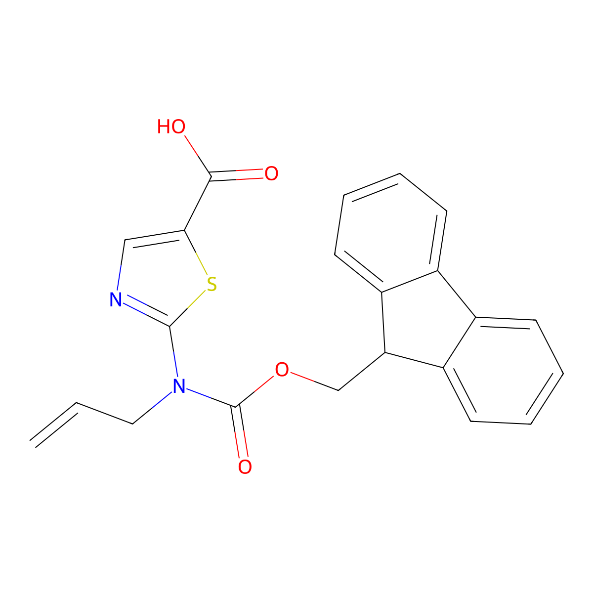 2-({[(9H-fluoren-9-yl)methoxy]carbonyl}(prop-2-en-1-yl)amino)-1,3-thiazole-5-carboxylic acid molecular structure, CAS 2243504-18-7