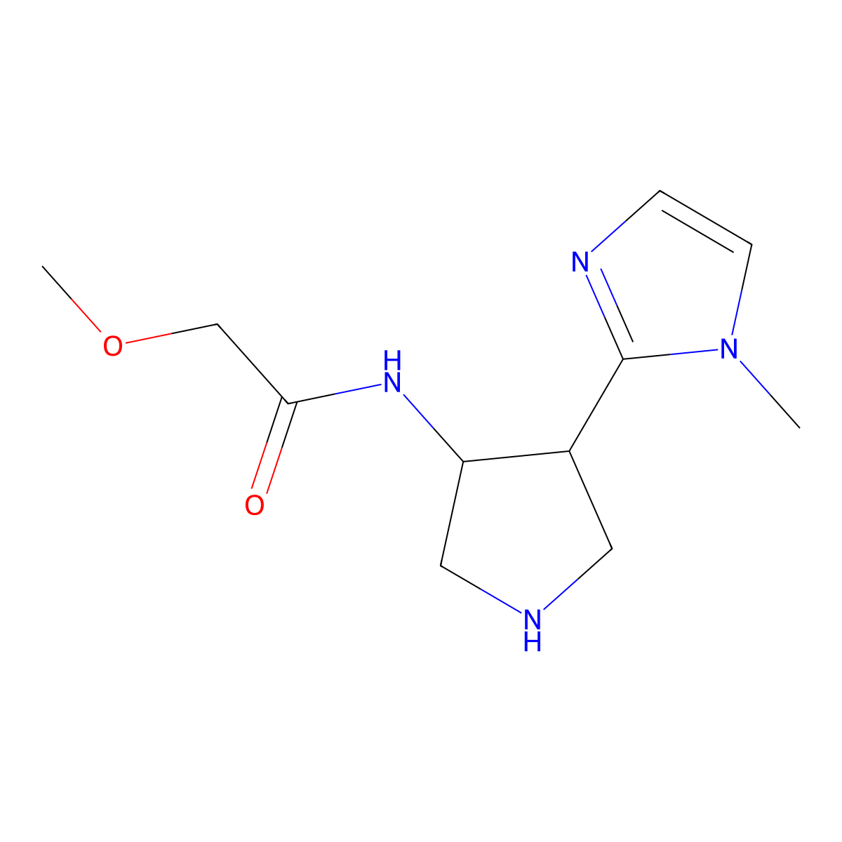 rac-2-methoxy-N-[(3R,4S)-4-(1-methyl-1H-imidazol-2-yl)pyrrolidin-3-yl]acetamide molecular structure, CAS 2243504-19-8