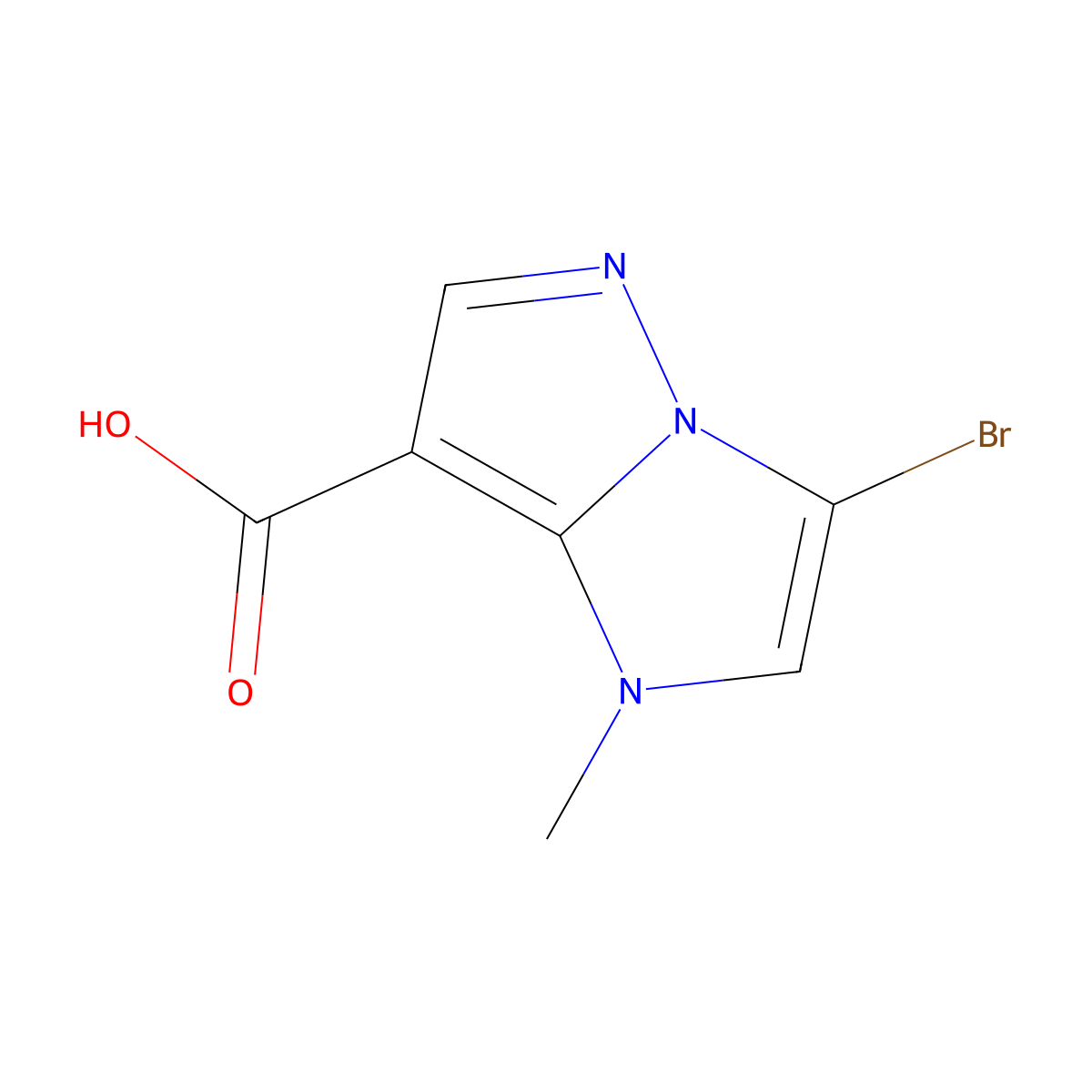 3-bromo-1-methyl-1H-pyrazolo[1,5-a]imidazole-7-carboxylicacid molecular structure, CAS 2243504-23-4