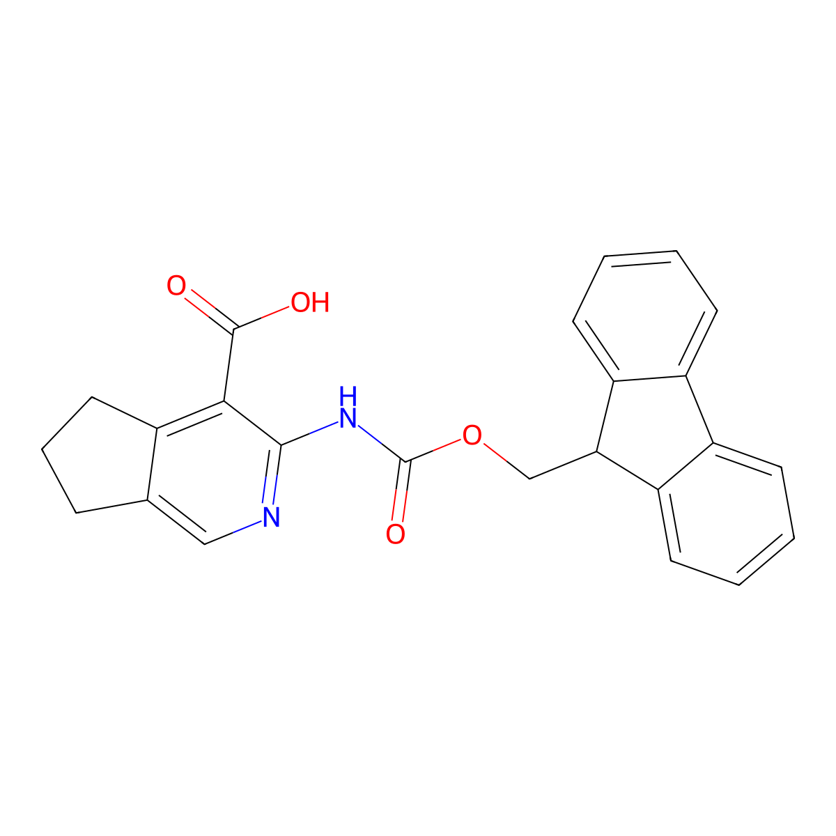 3-({[(9H-fluoren-9-yl)methoxy]carbonyl}amino)-5H,6H,7H-cyclopenta[c]pyridine-4-carboxylic acid molecular structure, CAS 2243504-31-4