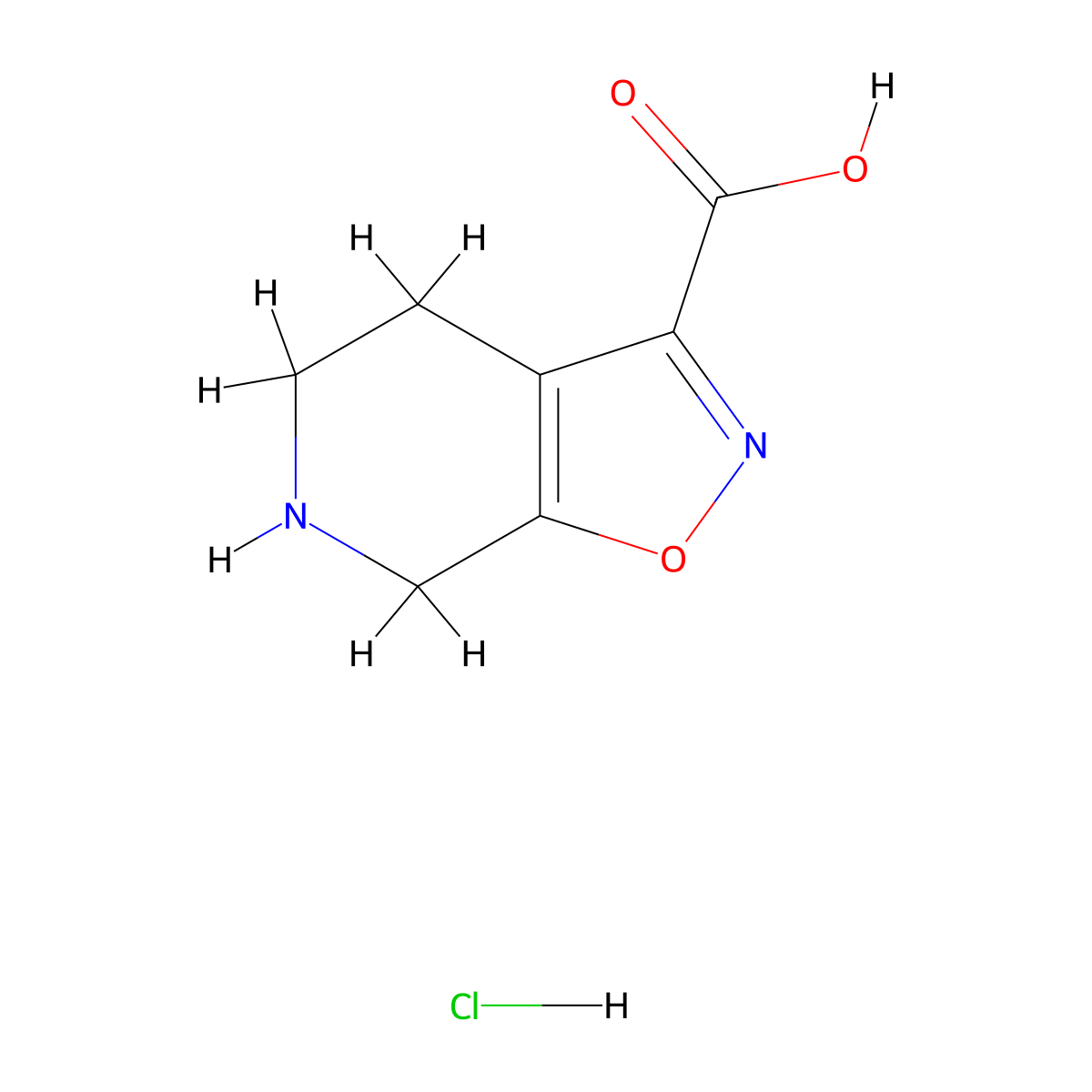 4H,5H,6H,7H-(1,2)oxazolo(5,4-c)pyridine-3-carboxylic acid hydrochloride molecular structure, CAS 2243504-32-5