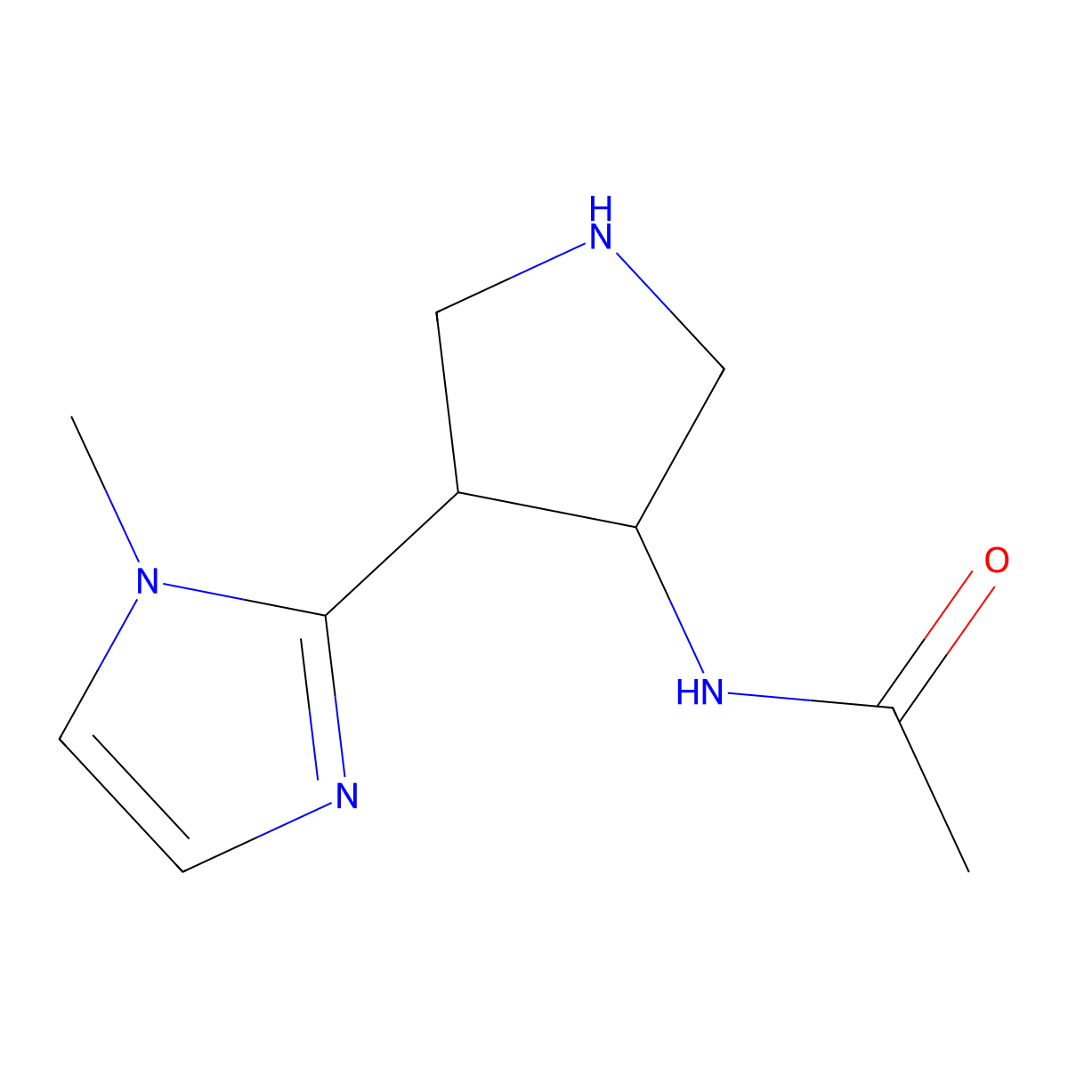 N-[(3S,4R)-4-(1-Methylimidazol-2-yl)pyrrolidin-3-yl]acetamide molecular structure, CAS 2243504-33-6