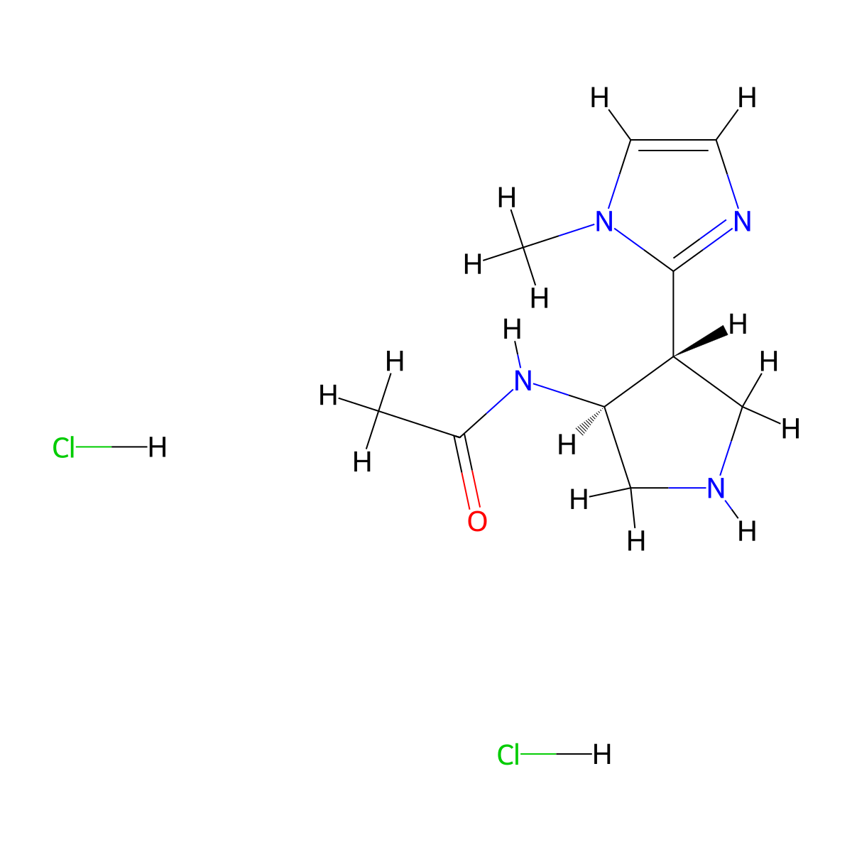 rac-N-[(3R,4S)-4-(1-methyl-1H-imidazol-2-yl)pyrrolidin-3-yl]acetamide dihydrochloride molecular structure, CAS 2243504-34-7