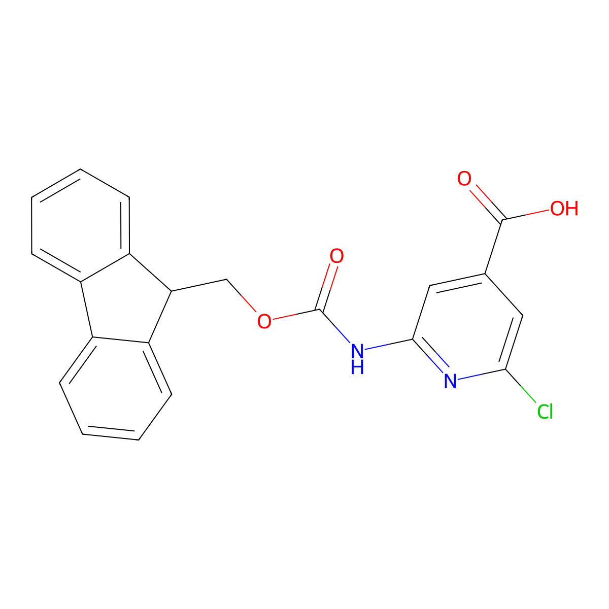 2-chloro-6-({[(9H-fluoren-9-yl)methoxy]carbonyl}amino)pyridine-4-carboxylic acid molecular structure, CAS 2243504-37-0