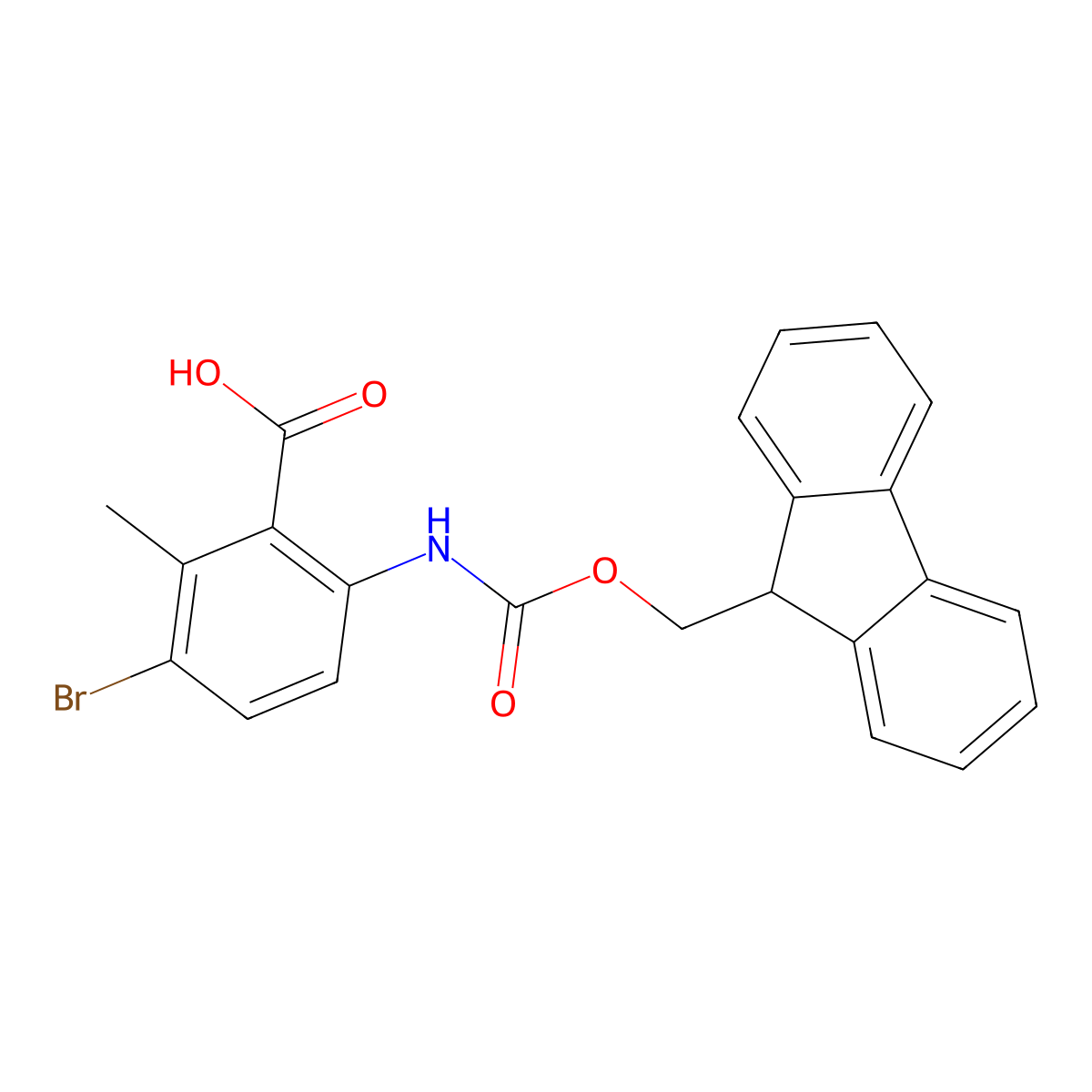 3-bromo-6-({[(9H-fluoren-9-yl)methoxy]carbonyl}amino)-2-methylbenzoic acid molecular structure, CAS 2243504-38-1