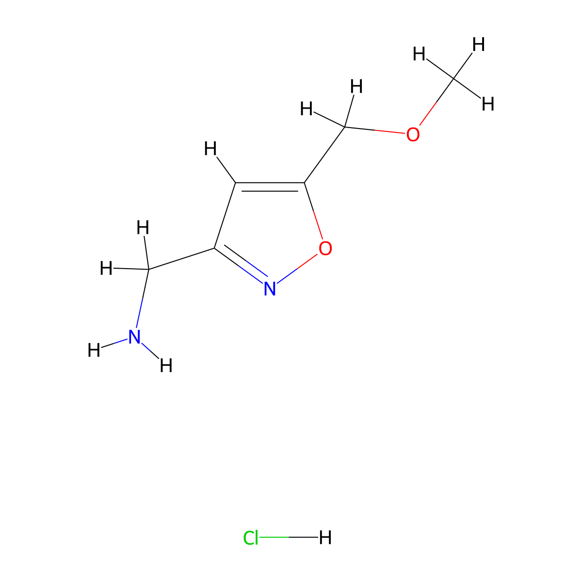 [5-(Methoxymethyl)-1,2-oxazol-3-yl]methanaminehydrochloride molecular structure, CAS 2243504-43-8