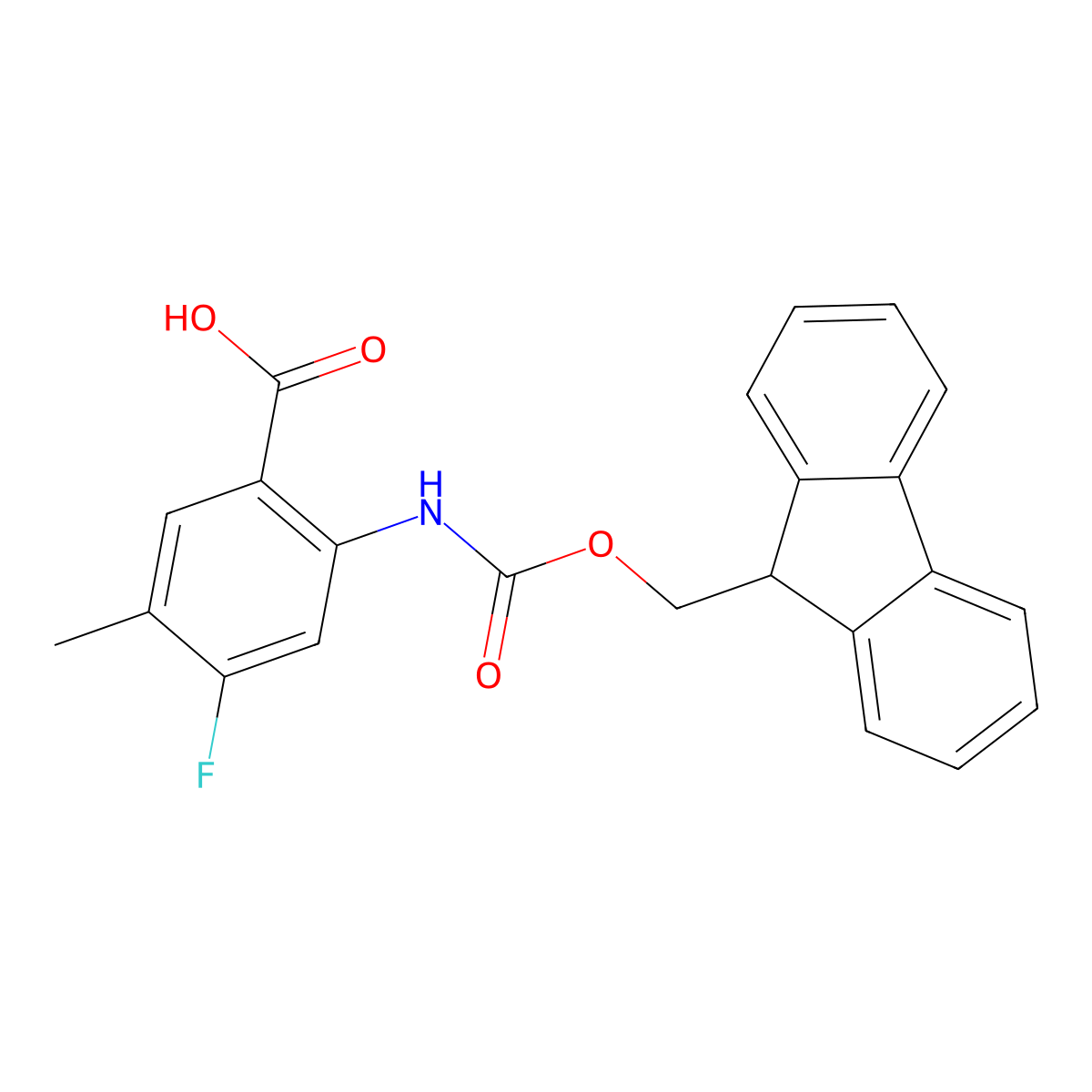 2-({[(9H-fluoren-9-yl)methoxy]carbonyl}amino)-4-fluoro-5-methylbenzoic acid molecular structure, CAS 2243504-44-9