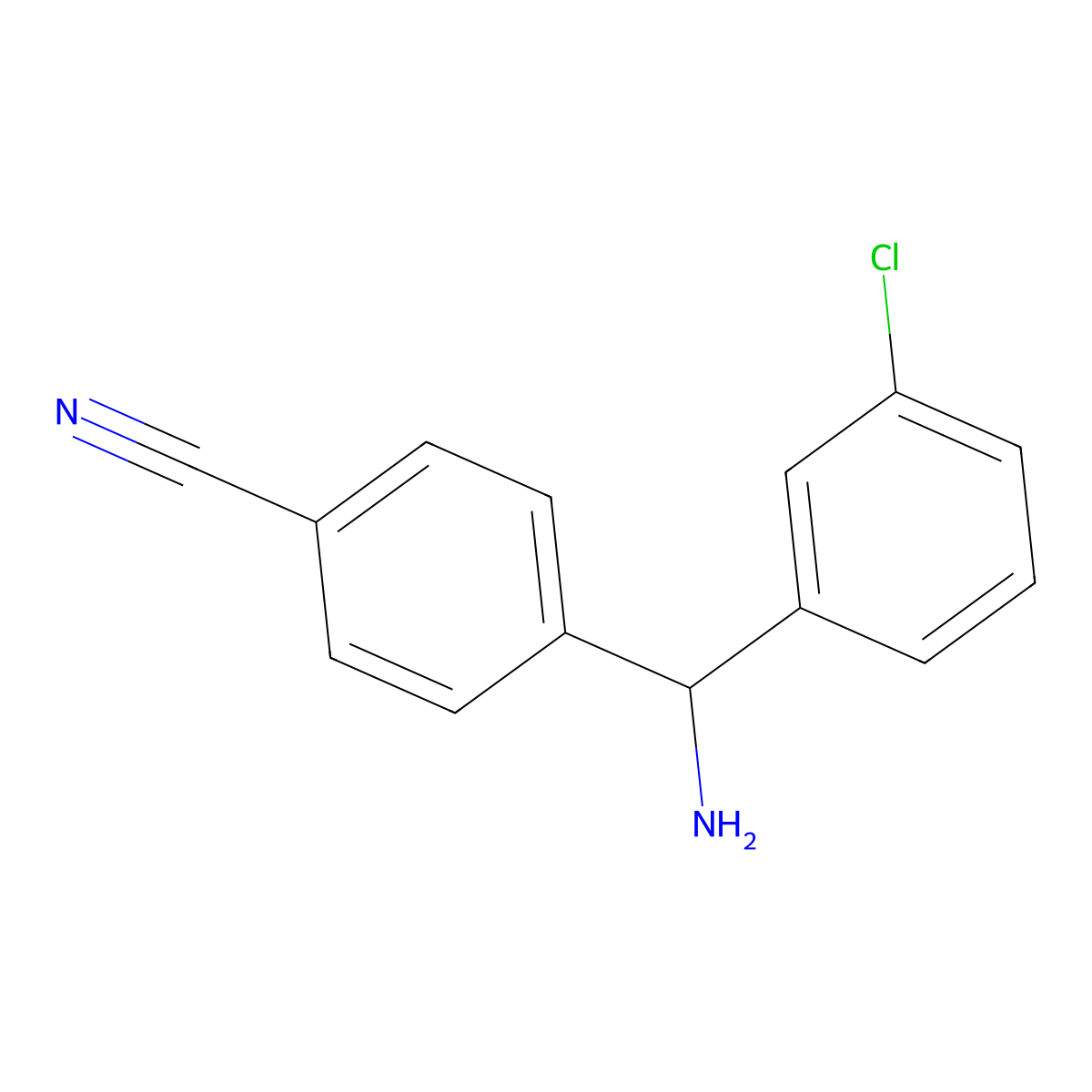 4-[Amino(3-chlorophenyl)methyl]benzonitrile molecular structure, CAS 2243504-51-8