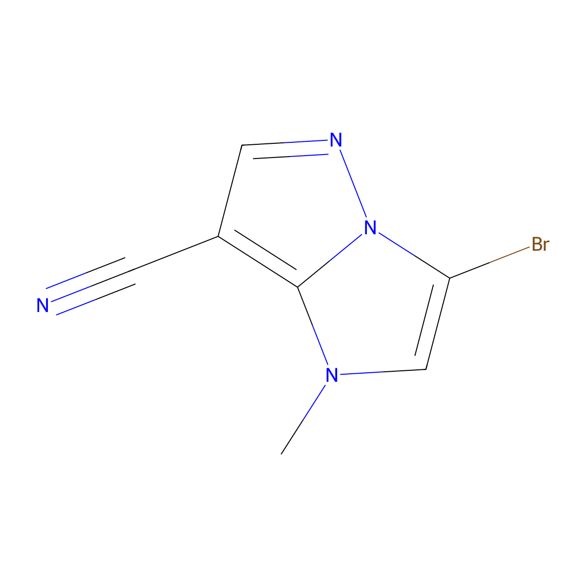 3-bromo-1-methyl-1H-pyrazolo[1,5-a]imidazole-7-carbonitrile molecular structure, CAS 2243504-52-9