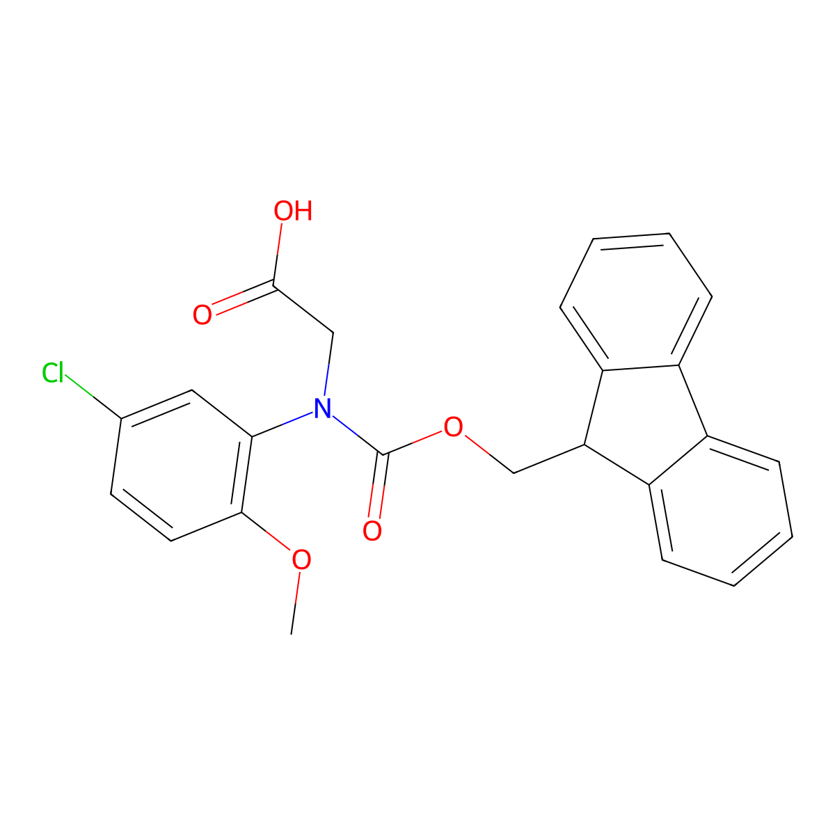 2-[(5-chloro-2-methoxyphenyl)({[(9H-fluoren-9-yl)methoxy]carbonyl})amino]acetic acid molecular structure, CAS 2243504-55-2