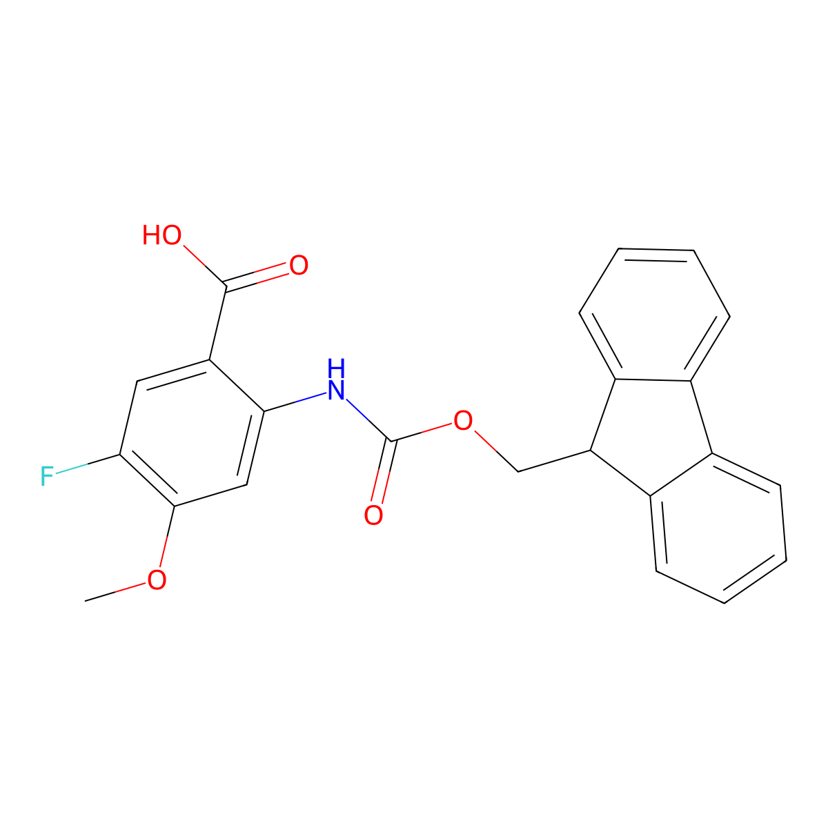2-({[(9H-fluoren-9-yl)methoxy]carbonyl}amino)-5-fluoro-4-methoxybenzoic acid molecular structure, CAS 2243504-56-3