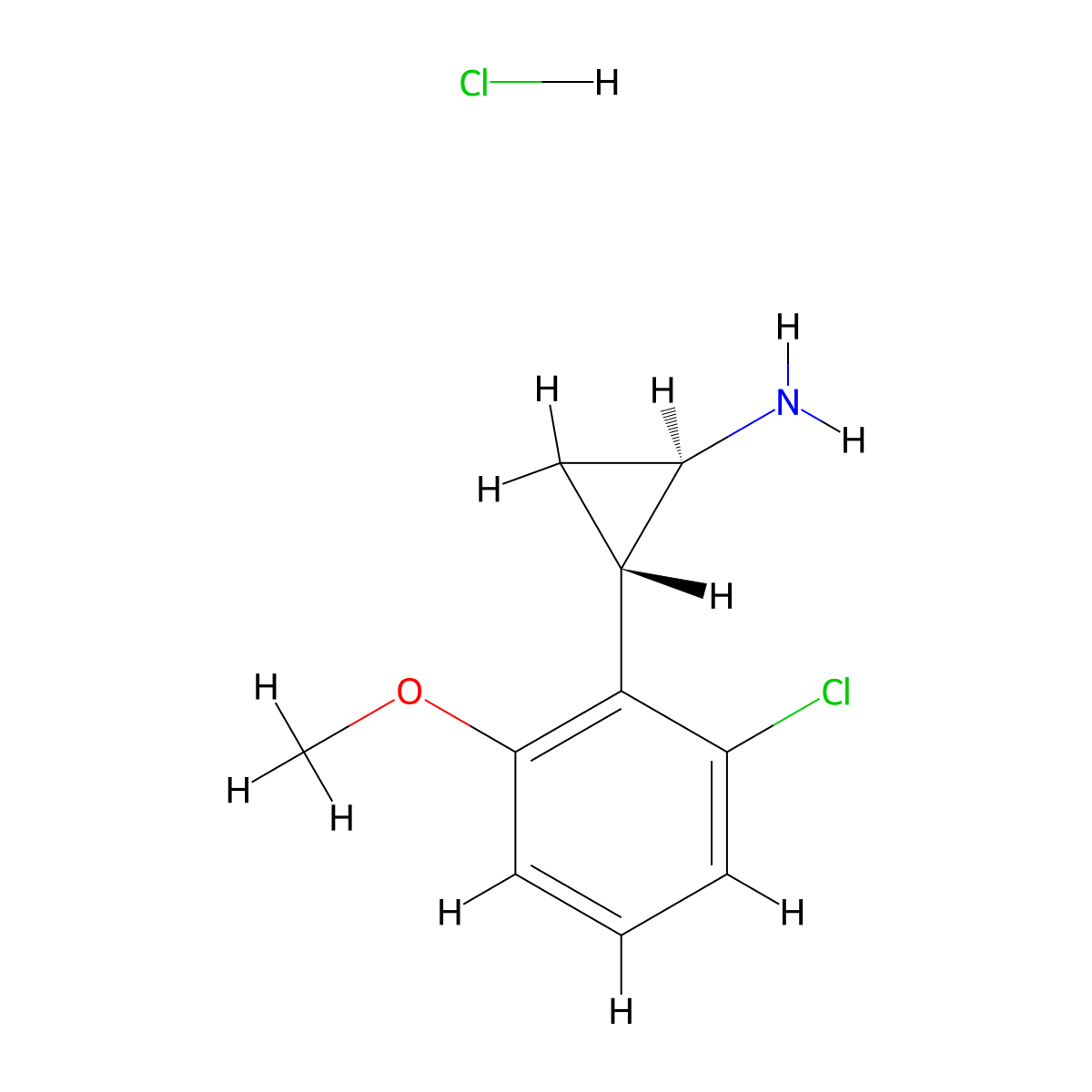 rac-(1R,2S)-2-(2-chloro-6-methoxyphenyl)cyclopropan-1-amine hydrochloride molecular structure, CAS 2243504-63-2