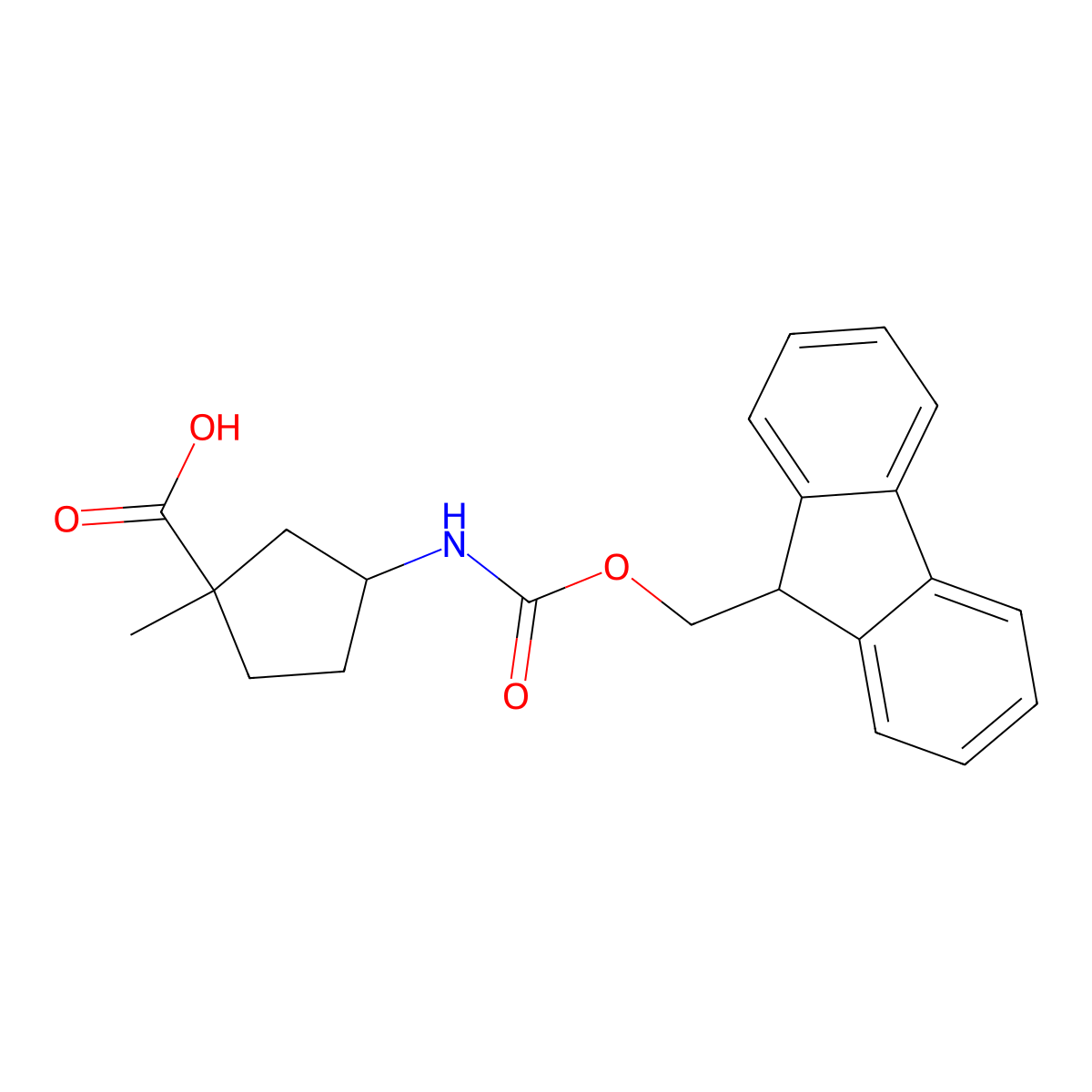 3-({[(9H-fluoren-9-yl)methoxy]carbonyl}amino)-1-methylcyclopentane-1-carboxylic acid molecular structure, CAS 2243504-68-7