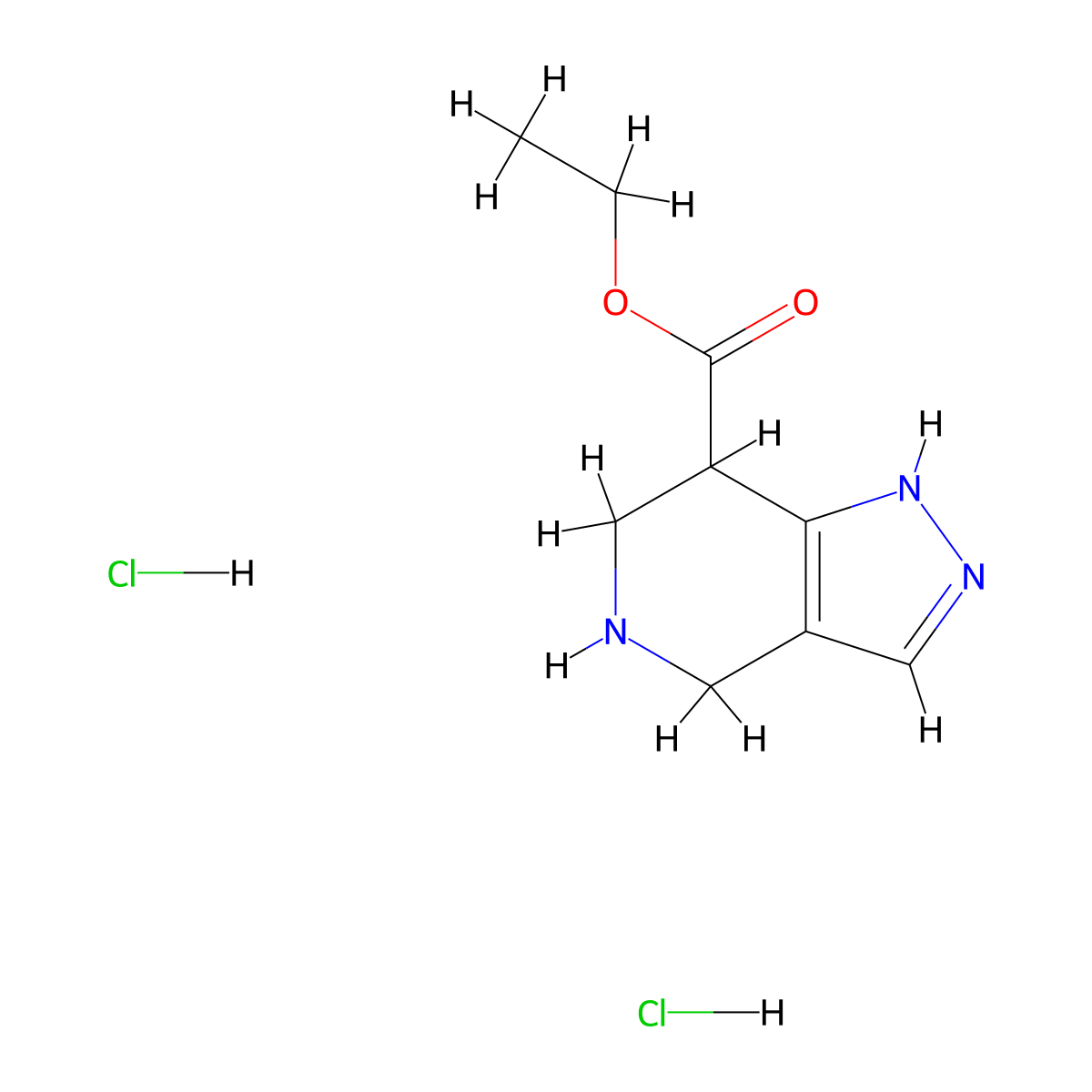 ethyl 1H,4H,5H,6H,7H-pyrazolo[4,3-c]pyridine-7-carboxylate dihydrochloride molecular structure, CAS 2243504-69-8