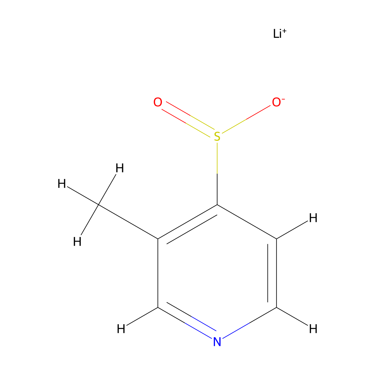 Lithium(1+) ion 3-methylpyridine-4-sulfinate molecular structure, CAS 2243504-72-3