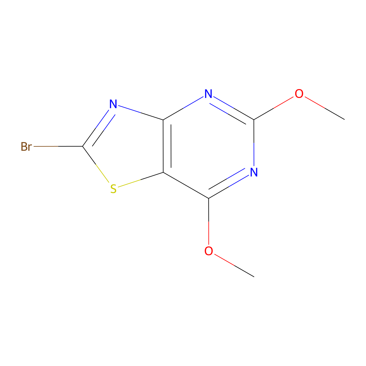 2-Bromo-5,7-dimethoxy-(1,3)thiazolo(4,5-d)pyrimidine molecular structure, CAS 2243504-76-7