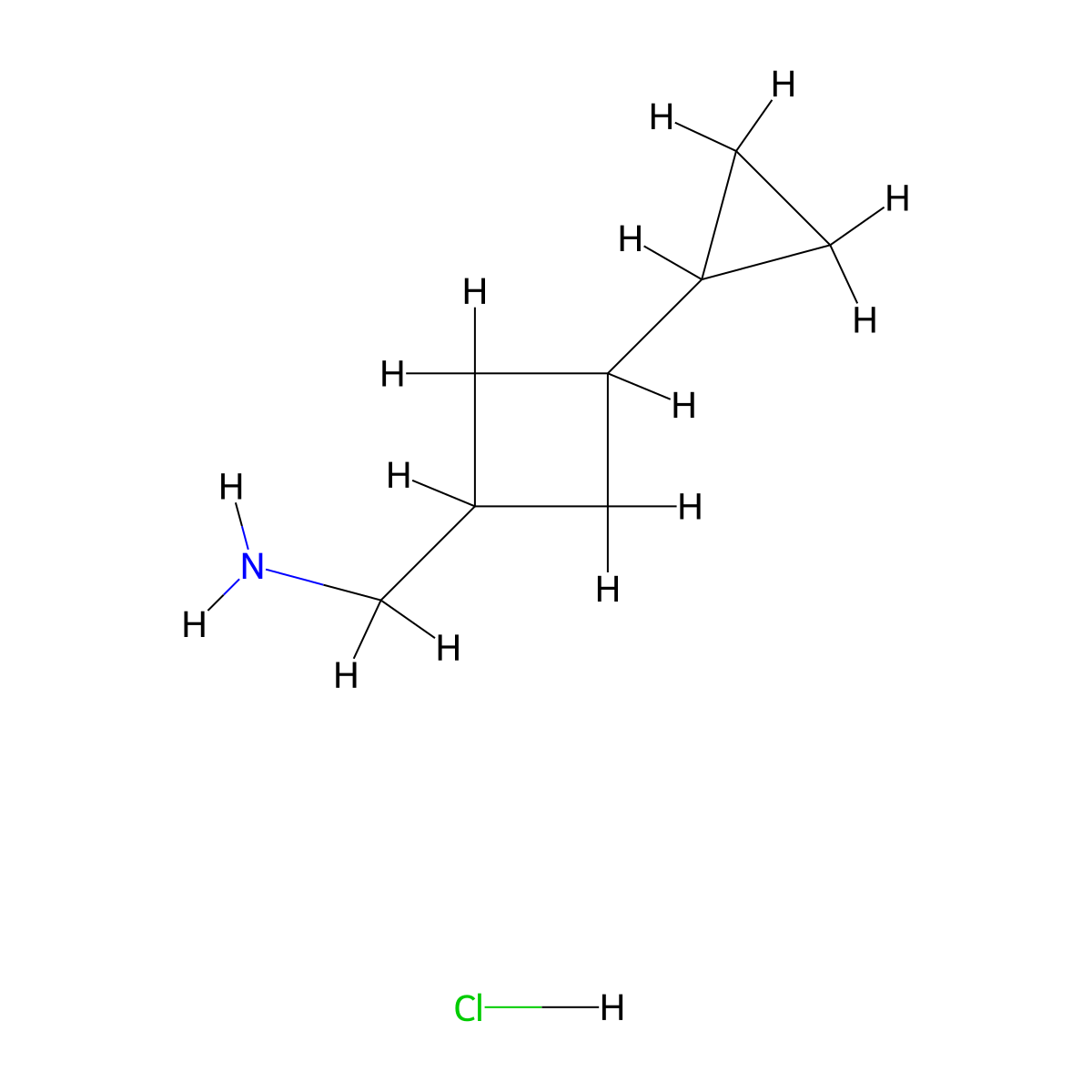 (3-Cyclopropylcyclobutyl)methanamine hydrochloride molecular structure, CAS 2243504-79-0