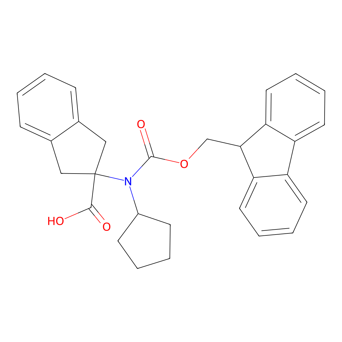 2-[cyclopentyl({[(9H-fluoren-9-yl)methoxy]carbonyl})amino]-2,3-dihydro-1H-indene-2-carboxylic acid molecular structure, CAS 2243504-87-0