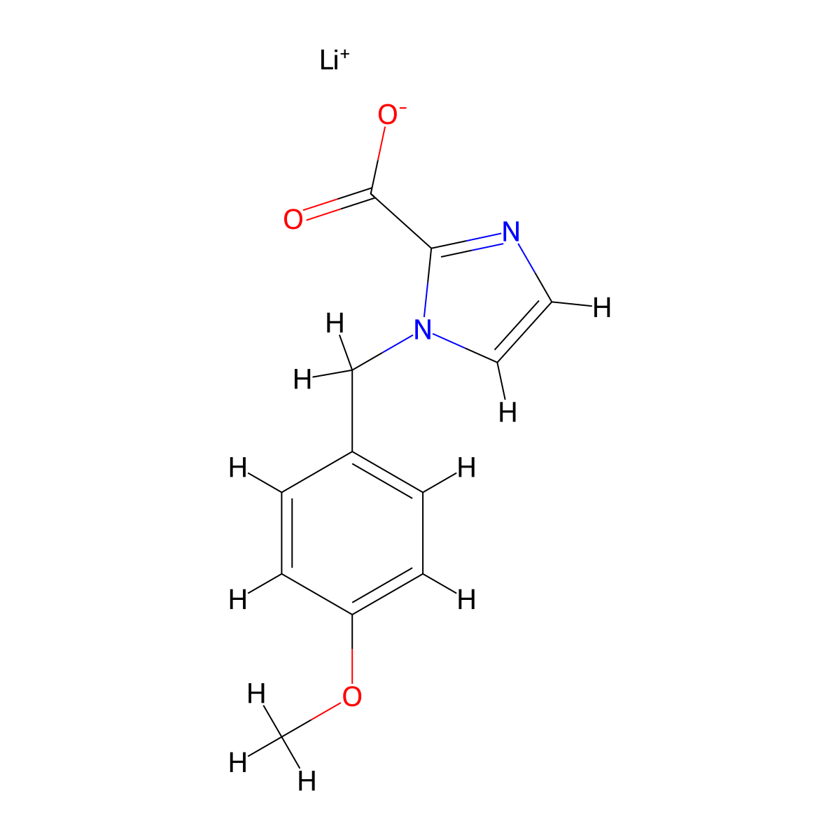 Lithium;1-[(4-methoxyphenyl)methyl]imidazole-2-carboxylate molecular structure, CAS 2243504-89-2