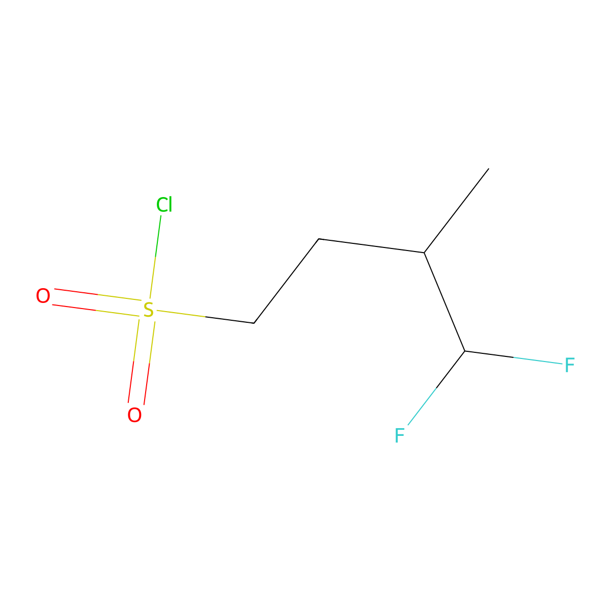 4,4-Difluoro-3-methylbutane-1-sulfonyl chloride molecular structure, CAS 2243504-90-5