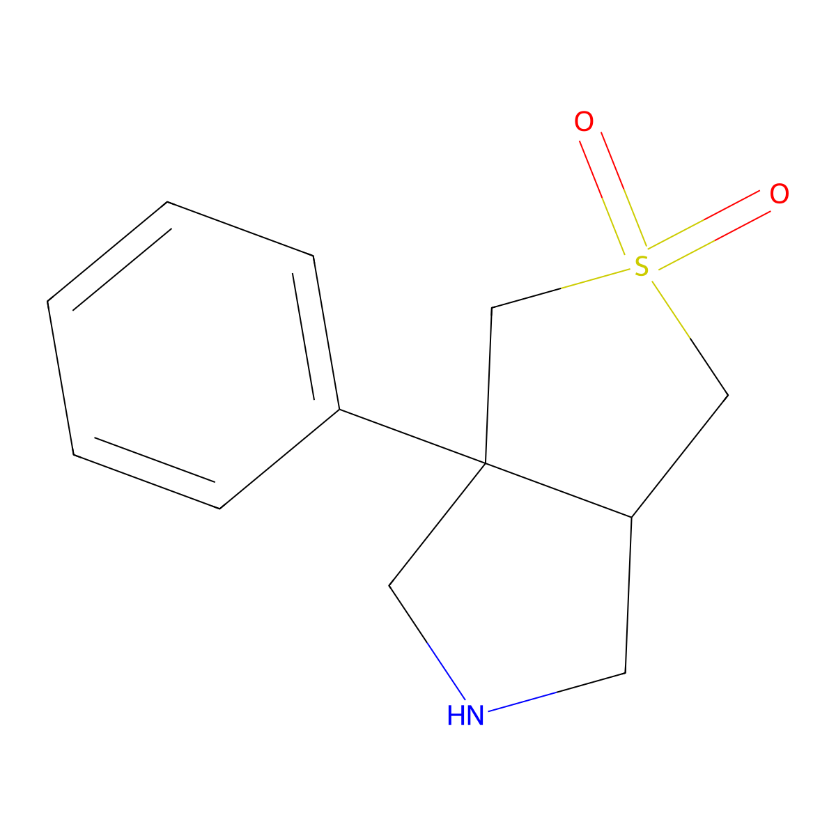 3a-phenyl-hexahydro-1H-2lambda6-thieno[3,4-c]pyrrole-2,2-dione molecular structure, CAS 2243505-00-0