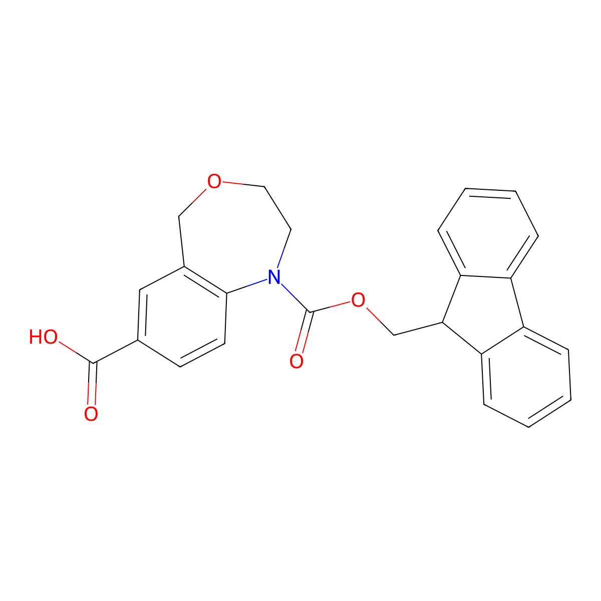 1-{[(9H-fluoren-9-yl)methoxy]carbonyl}-1,2,3,5-tetrahydro-4,1-benzoxazepine-7-carboxylic acid molecular structure, CAS 2243505-07-7