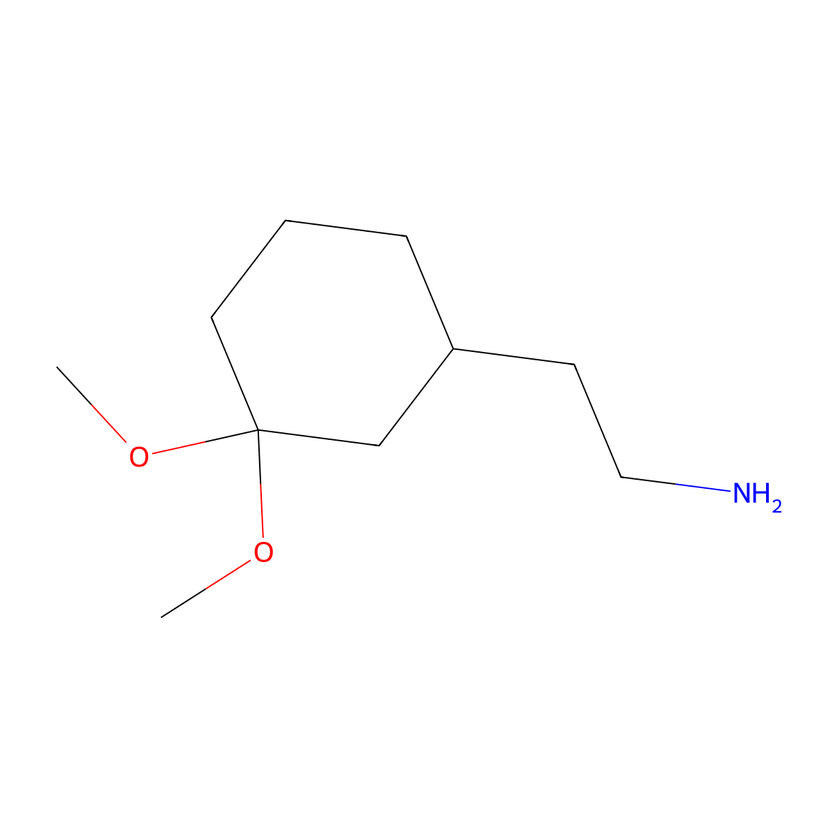 2-(3,3-Dimethoxycyclohexyl)ethan-1-amine molecular structure, CAS 2243505-43-1
