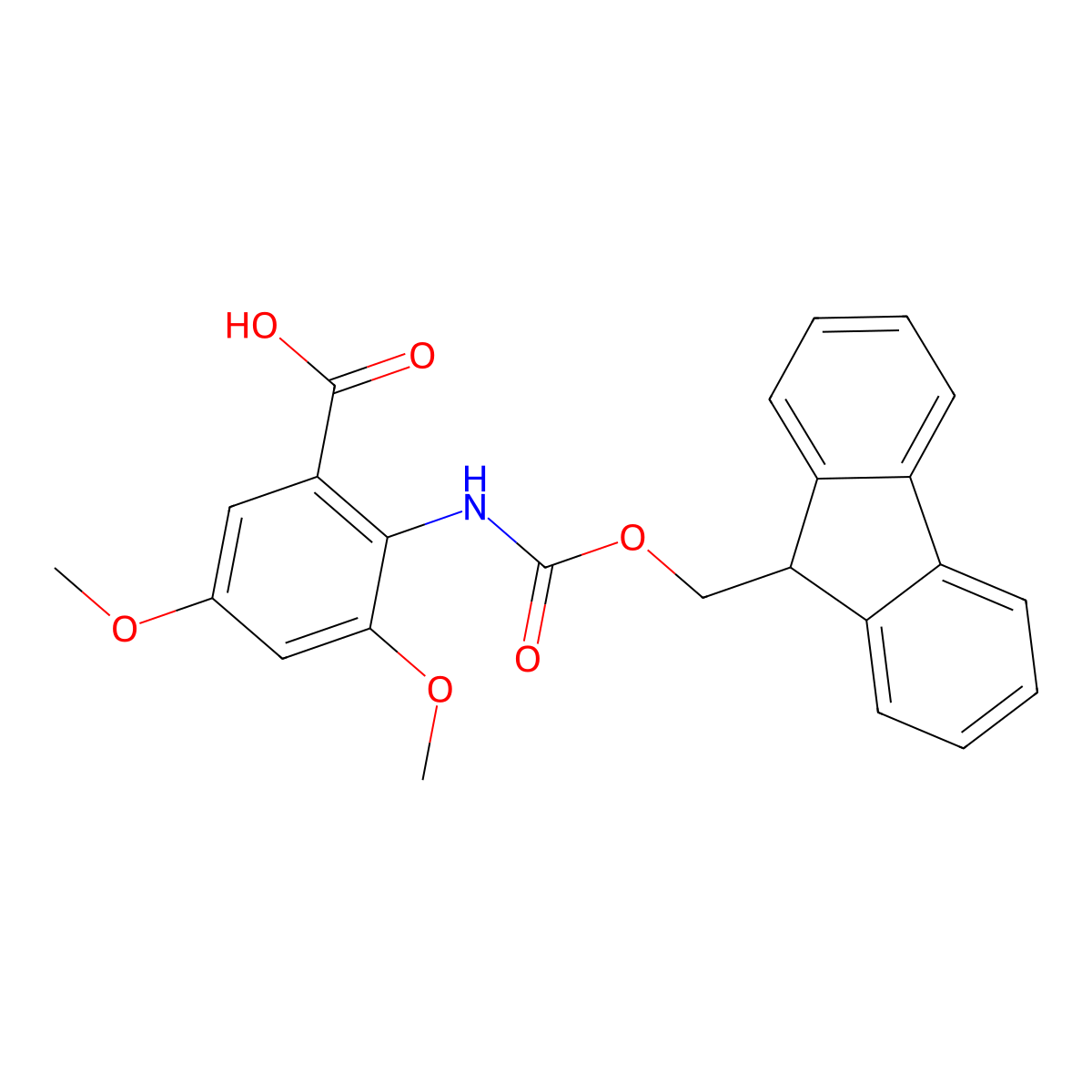 2-({[(9H-fluoren-9-yl)methoxy]carbonyl}amino)-3,5-dimethoxybenzoic acid molecular structure, CAS 2243505-46-4