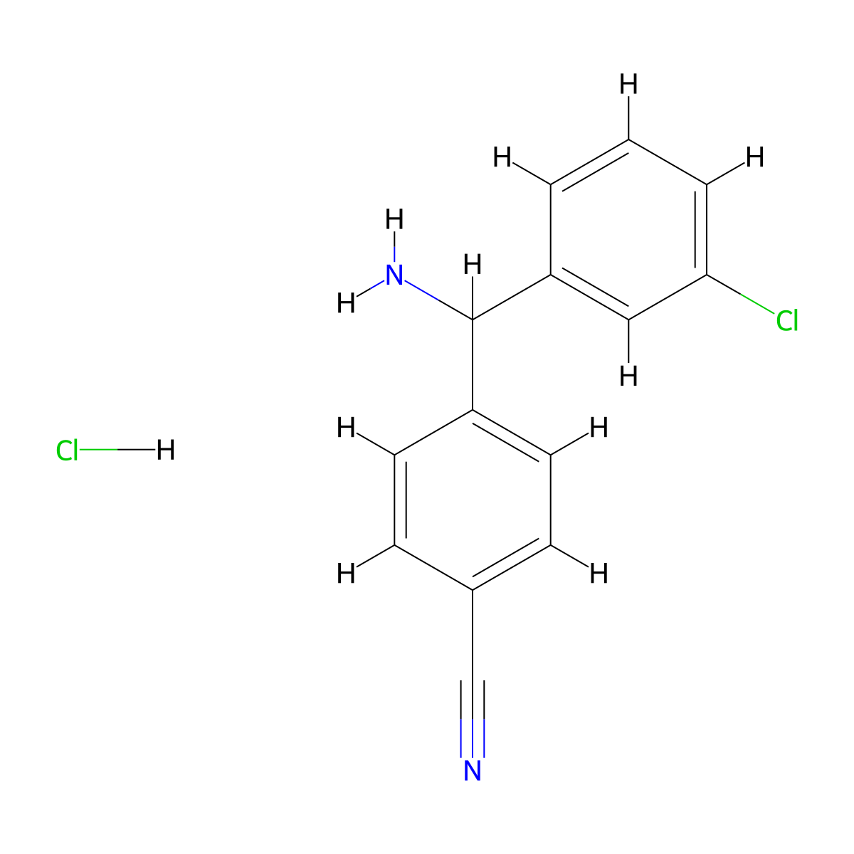 4-[Amino(3-chlorophenyl)methyl]benzonitrile hydrochloride molecular structure, CAS 2243505-49-7