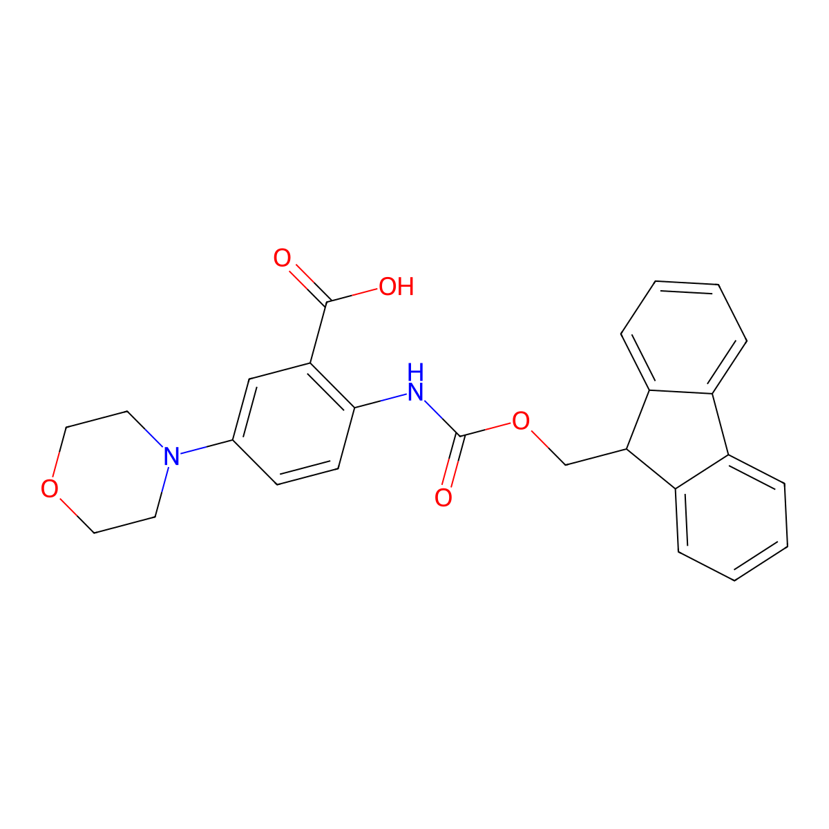 2-({[(9H-fluoren-9-yl)methoxy]carbonyl}amino)-5-(morpholin-4-yl)benzoic acid molecular structure, CAS 2243505-51-1