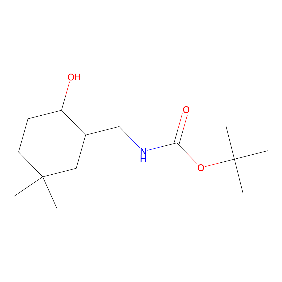 Tert-butyl N-[(2-hydroxy-5,5-dimethylcyclohexyl)methyl]carbamate molecular structure, CAS 2243505-53-3