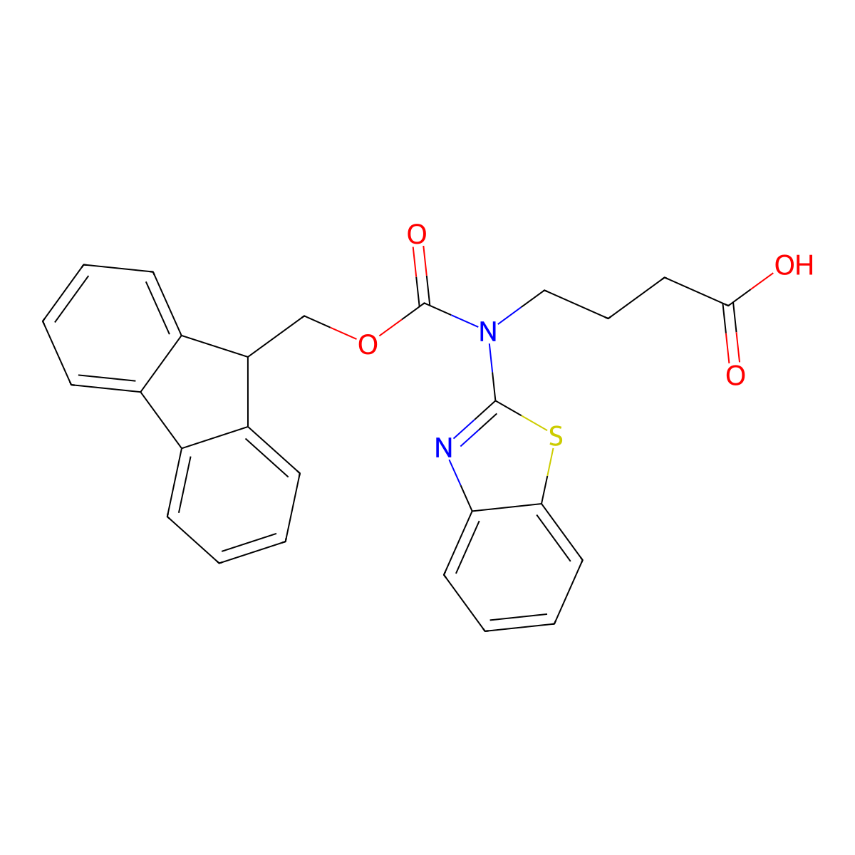 4-[(1,3-benzothiazol-2-yl)({[(9H-fluoren-9-yl)methoxy]carbonyl})amino]butanoic acid molecular structure, CAS 2243505-59-9