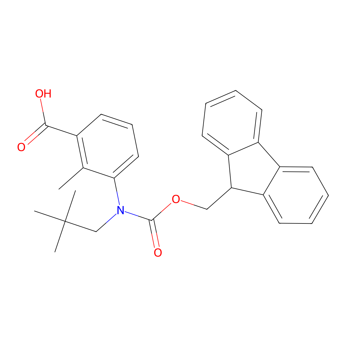 3-[(2,2-dimethylpropyl)({[(9H-fluoren-9-yl)methoxy]carbonyl})amino]-2-methylbenzoic acid molecular structure, CAS 2243505-66-8