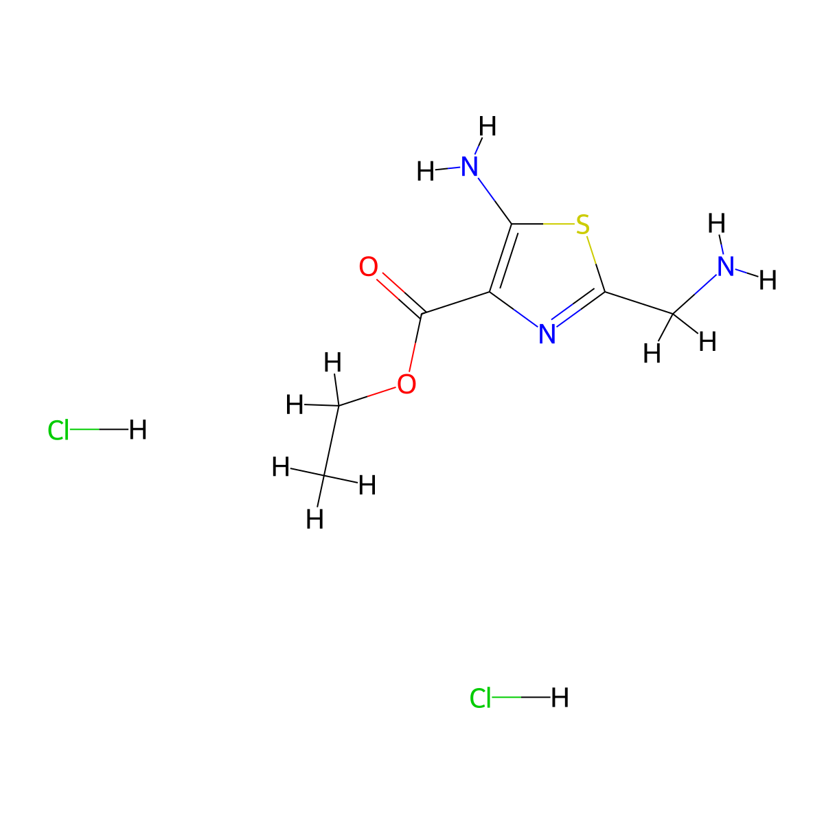 Ethyl5-amino-2-(aminomethyl)-1,3-thiazole-4-carboxylatedihydrochloride molecular structure, CAS 2243505-68-0