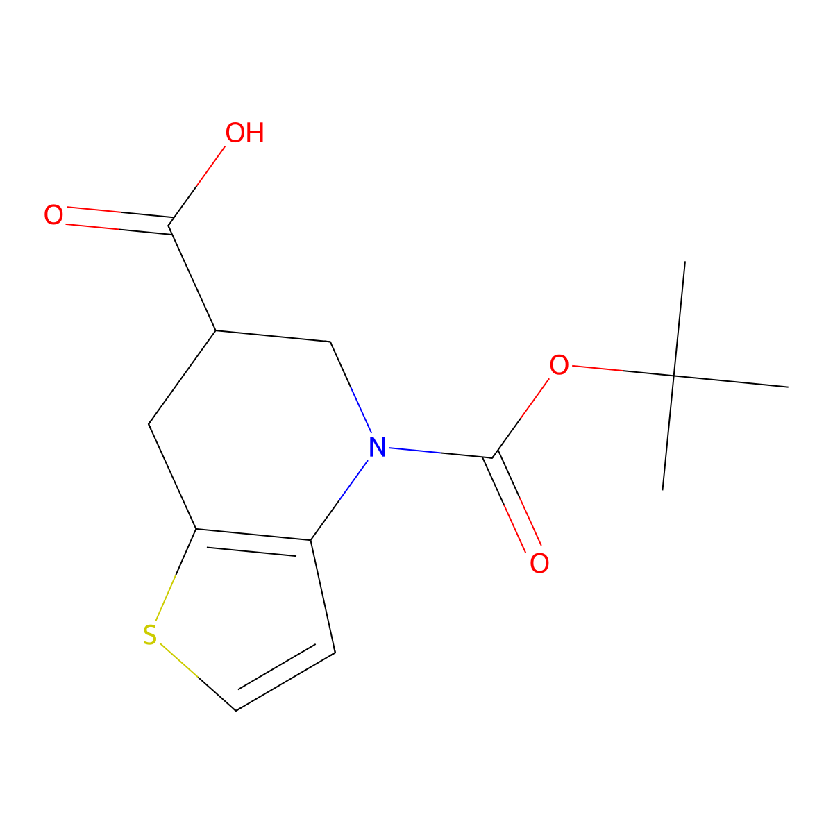 4-[(2-Methylpropan-2-yl)oxycarbonyl]-6,7-dihydro-5H-thieno[3,2-b]pyridine-6-carboxylic acid molecular structure, CAS 2243505-69-1