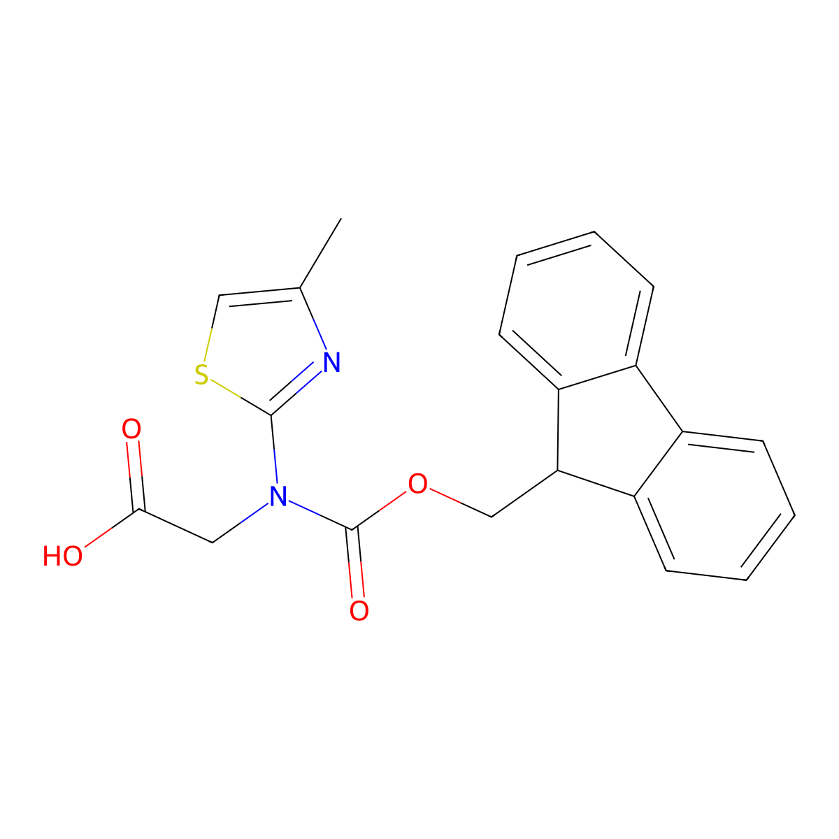 2-({[(9H-fluoren-9-yl)methoxy]carbonyl}(4-methyl-1,3-thiazol-2-yl)amino)acetic acid molecular structure, CAS 2243505-76-0
