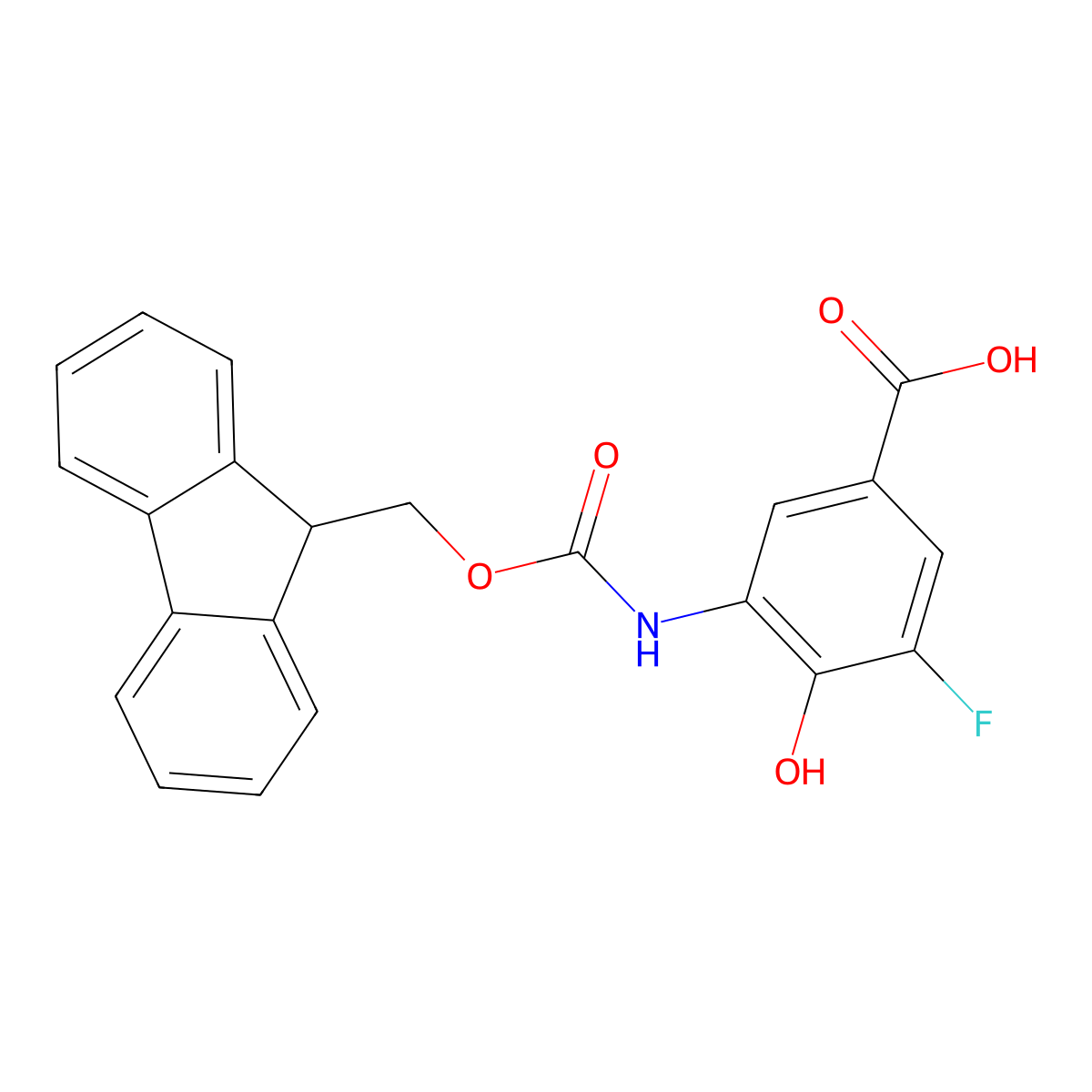 3-({[(9H-fluoren-9-yl)methoxy]carbonyl}amino)-5-fluoro-4-hydroxybenzoic acid molecular structure, CAS 2243506-03-6