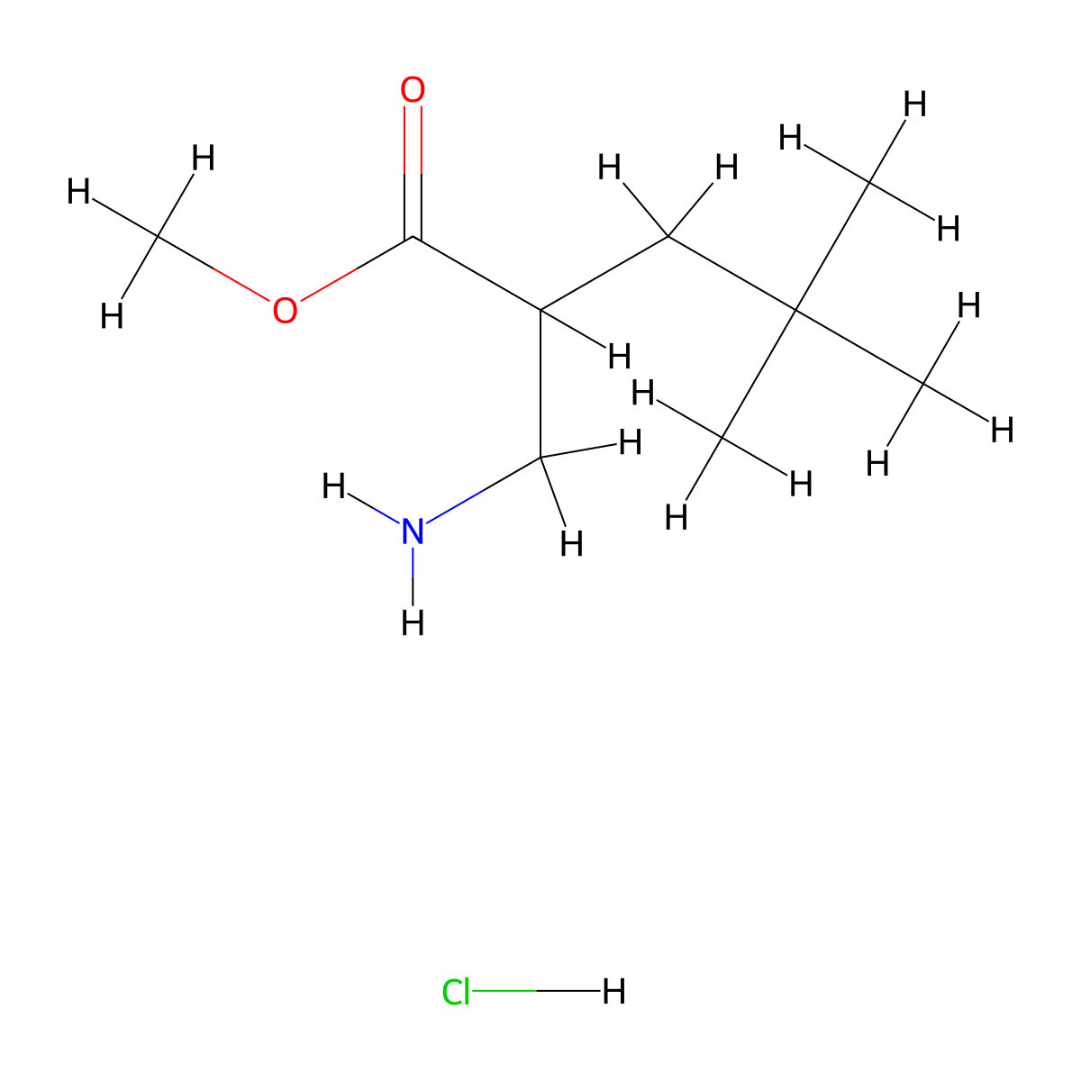 Methyl 2-(aminomethyl)-4,4-dimethylpentanoate hydrochloride molecular structure, CAS 2243506-04-7