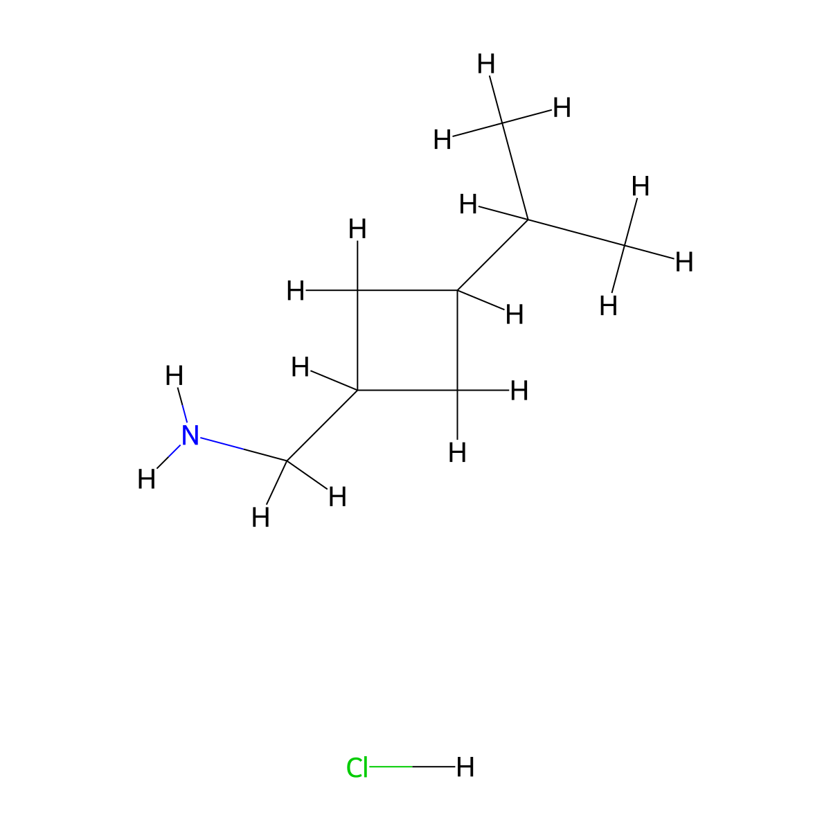 1-(3-(Propan-2-yl)cyclobutyl)methanamine hydrochloride molecular structure, CAS 2243506-05-8