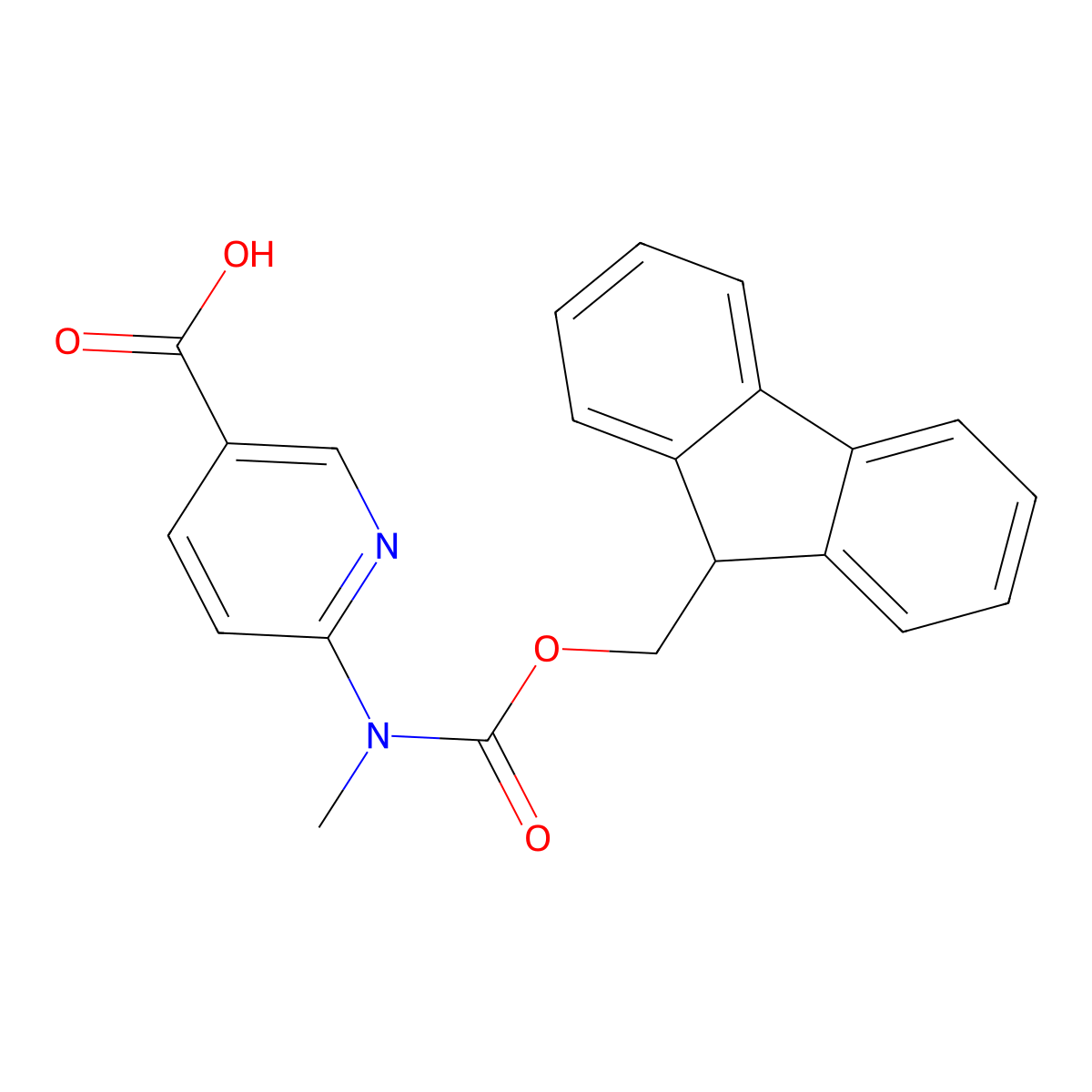 6-({[(9H-fluoren-9-yl)methoxy]carbonyl}(methyl)amino)pyridine-3-carboxylic acid molecular structure, CAS 2243506-07-0