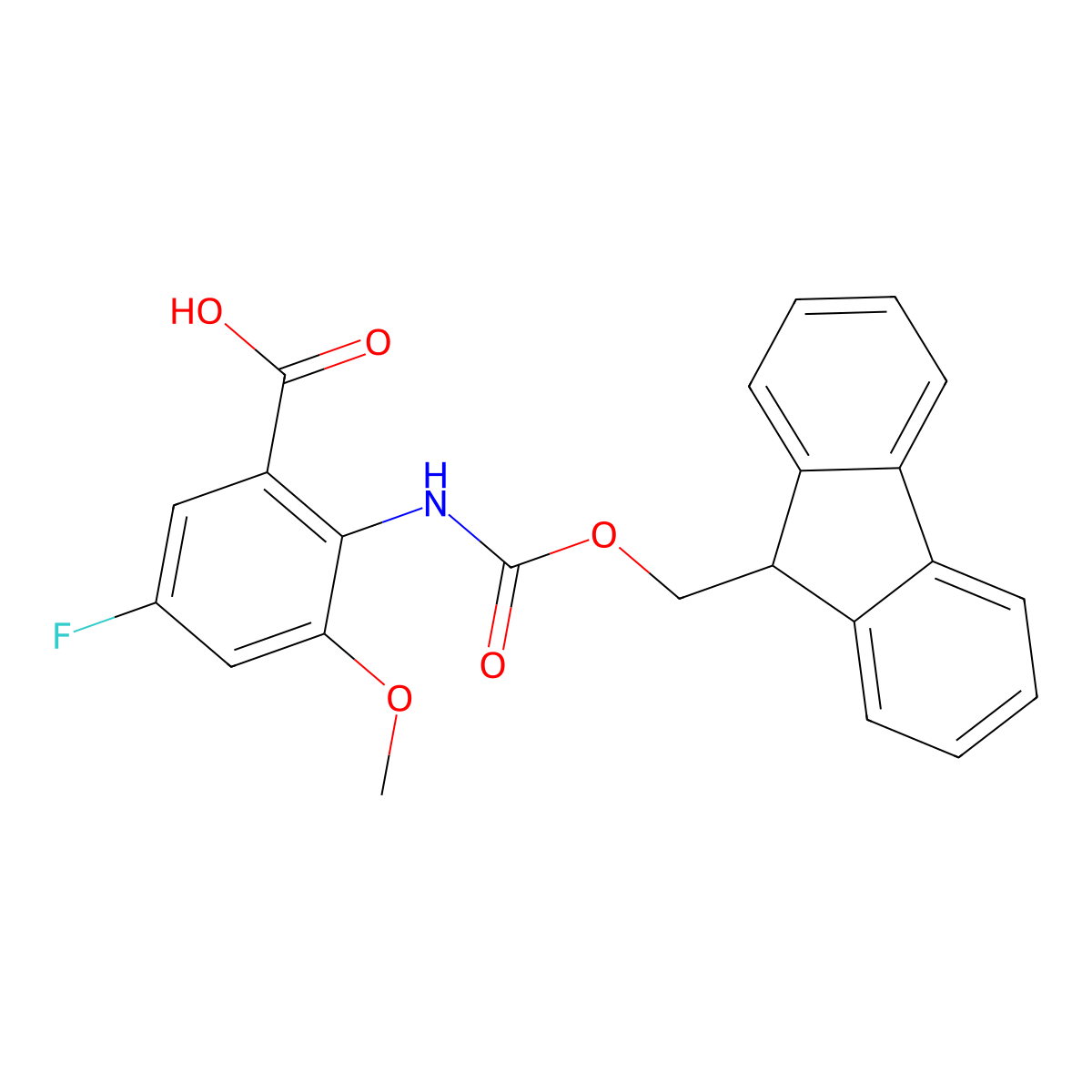 2-({[(9H-fluoren-9-yl)methoxy]carbonyl}amino)-5-fluoro-3-methoxybenzoic acid molecular structure, CAS 2243506-08-1