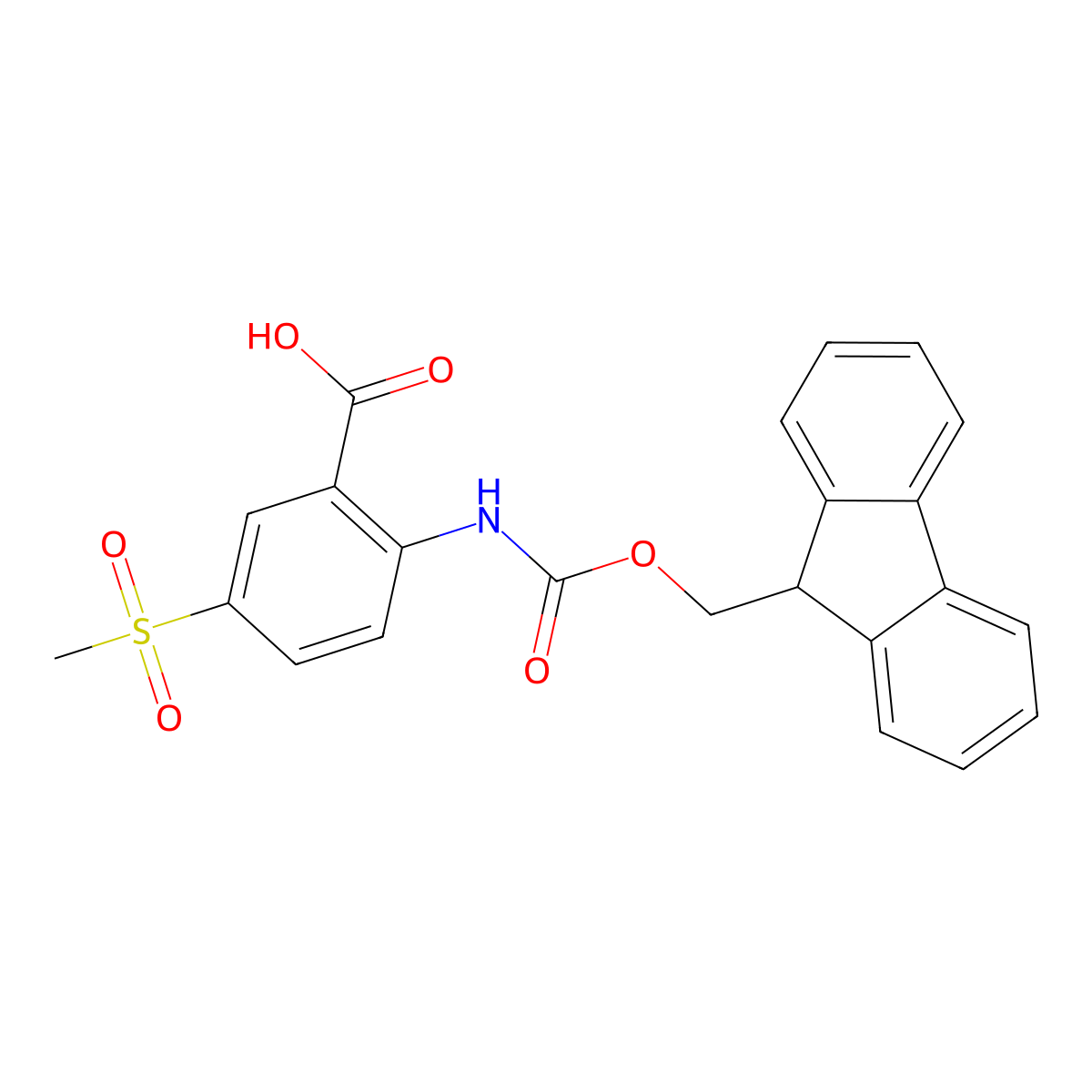 2-({[(9H-fluoren-9-yl)methoxy]carbonyl}amino)-5-methanesulfonylbenzoic acid molecular structure, CAS 2243506-09-2