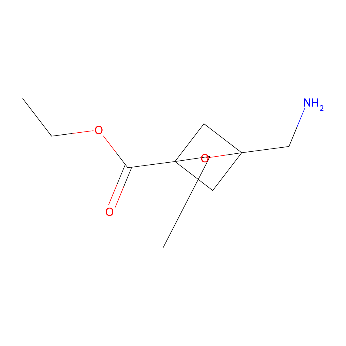 Ethyl 1-(aminomethyl)-3-methyl-2-oxabicyclo[2.1.1]hexane-4-carboxylate molecular structure, CAS 2243506-11-6