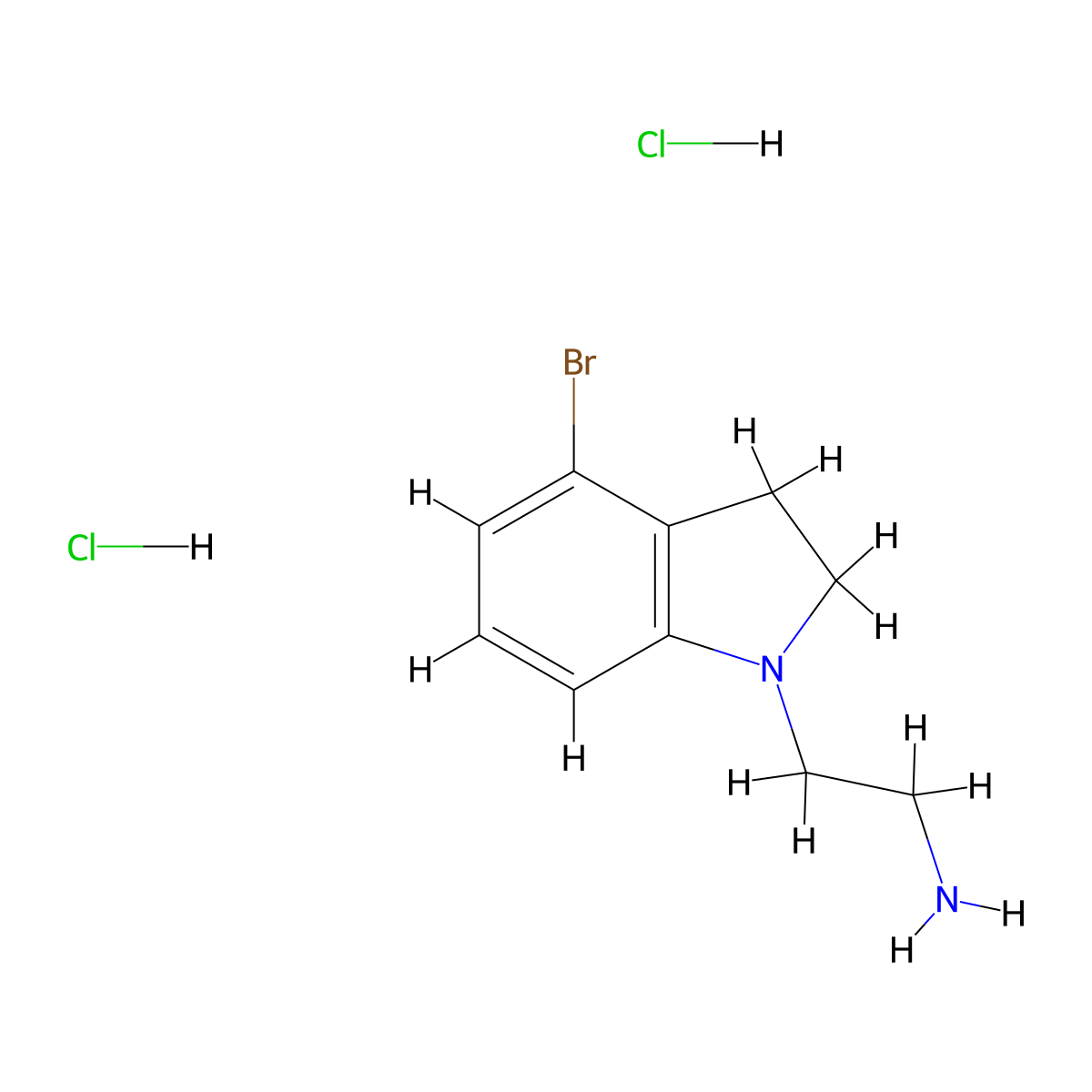 2-(4-bromo-2,3-dihydro-1H-indol-1-yl)ethan-1-amine dihydrochloride molecular structure, CAS 2243506-13-8