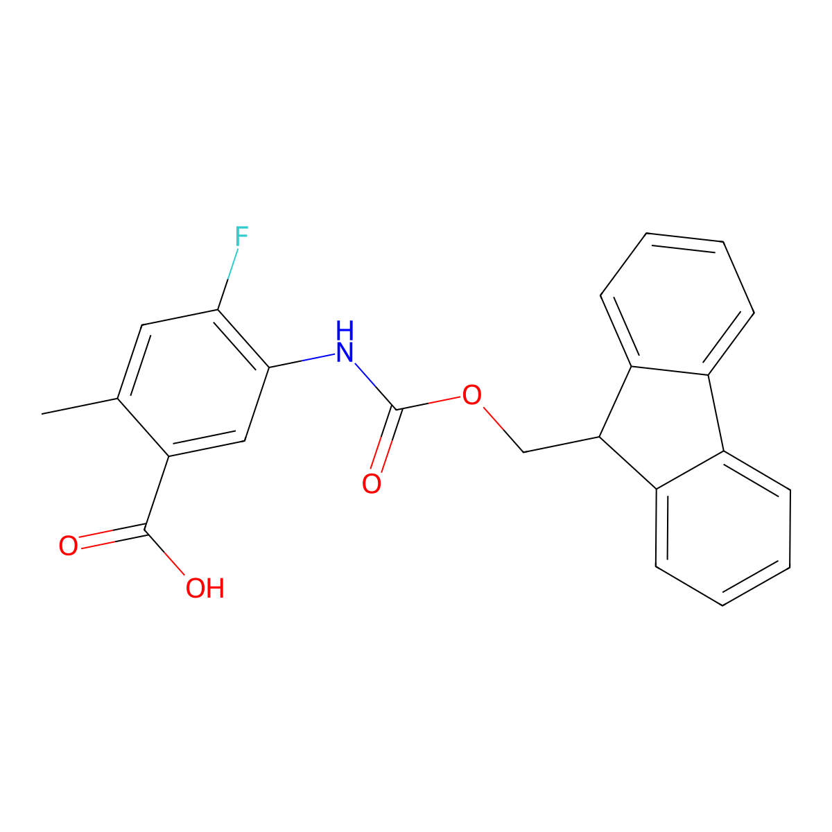 5-({[(9H-fluoren-9-yl)methoxy]carbonyl}amino)-4-fluoro-2-methylbenzoic acid molecular structure, CAS 2243506-22-9