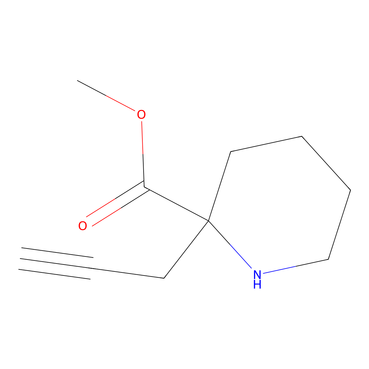 Methyl 2-(prop-2-yn-1-yl)piperidine-2-carboxylate molecular structure, CAS 2243506-26-3
