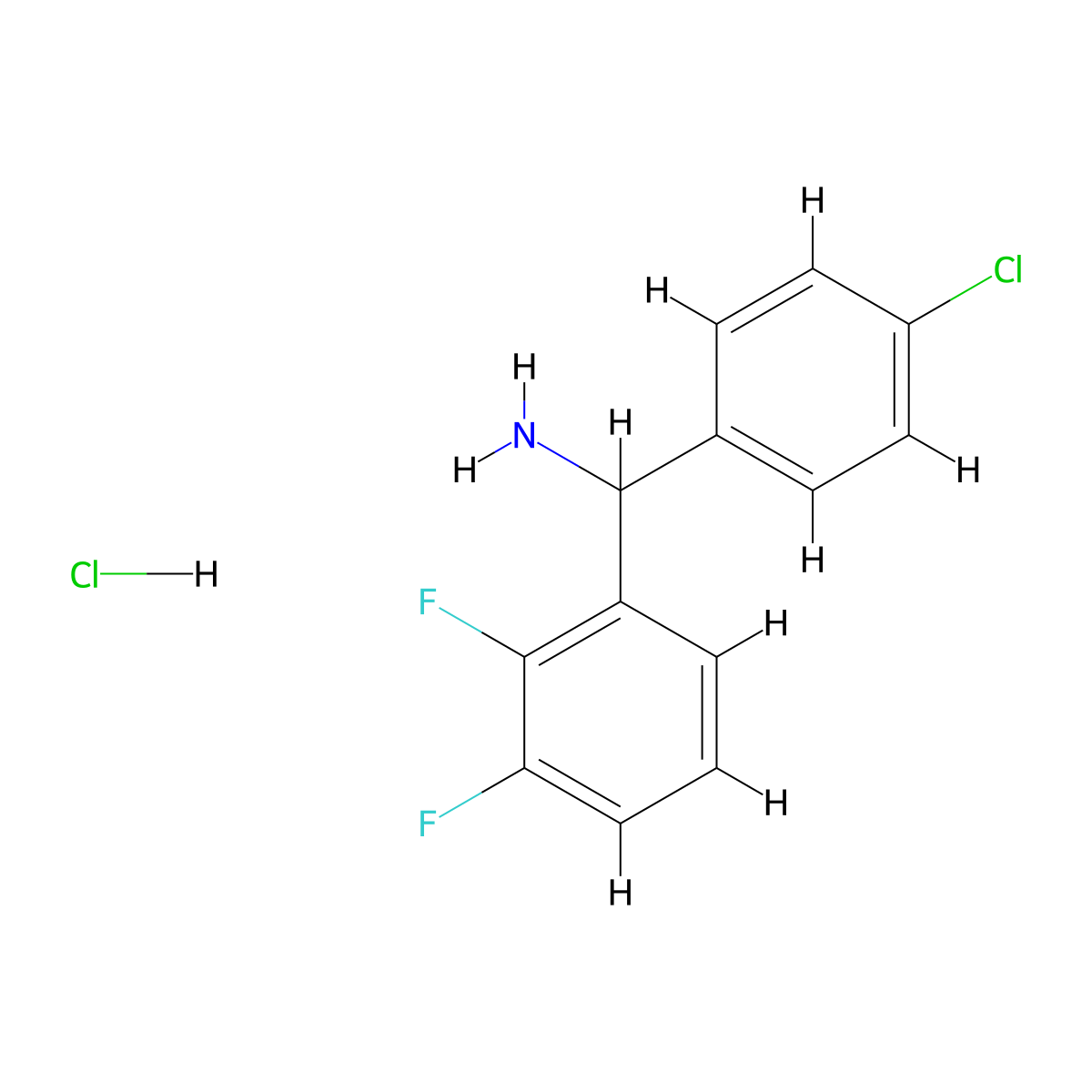 (4-Chlorophenyl)(2,3-difluorophenyl)methanamine hydrochloride molecular structure, CAS 2243506-41-2